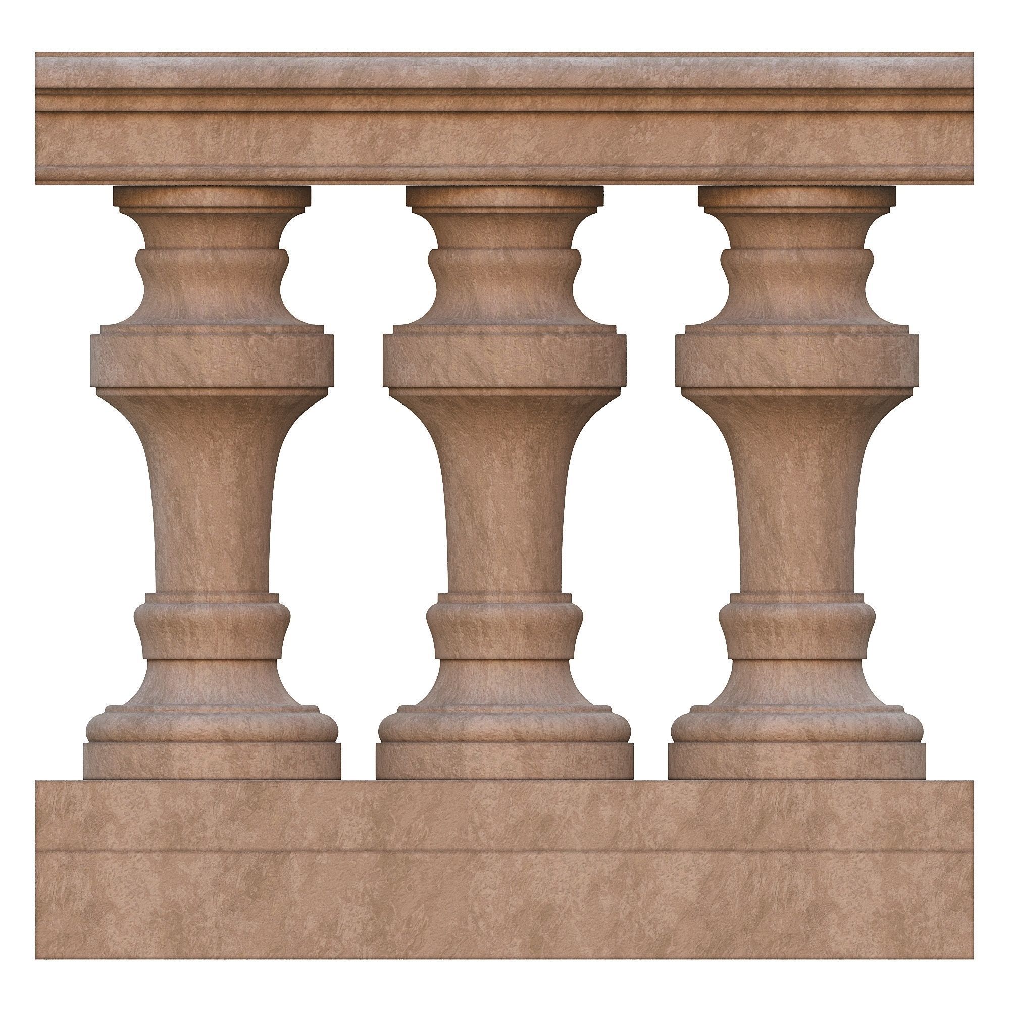 Stone balustrade 04 3D model_3