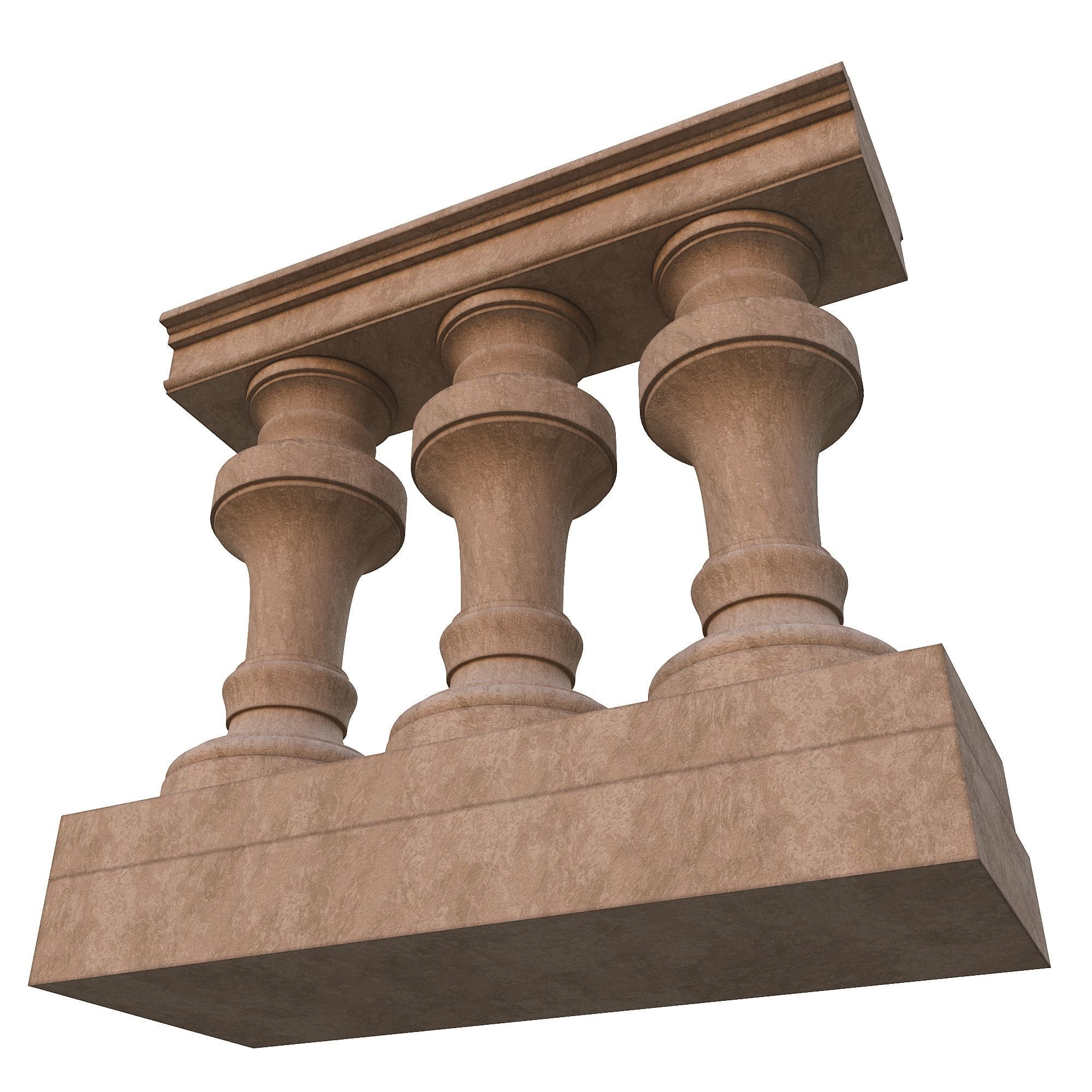 Stone balustrade 04 3D model_1