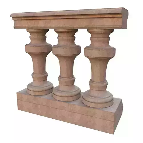 Stone balustrade 04 3D model