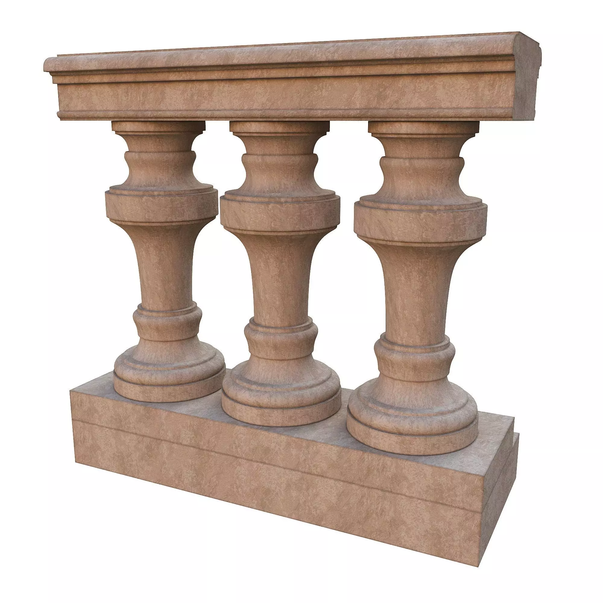 Stone balustrade 04 3D model_0