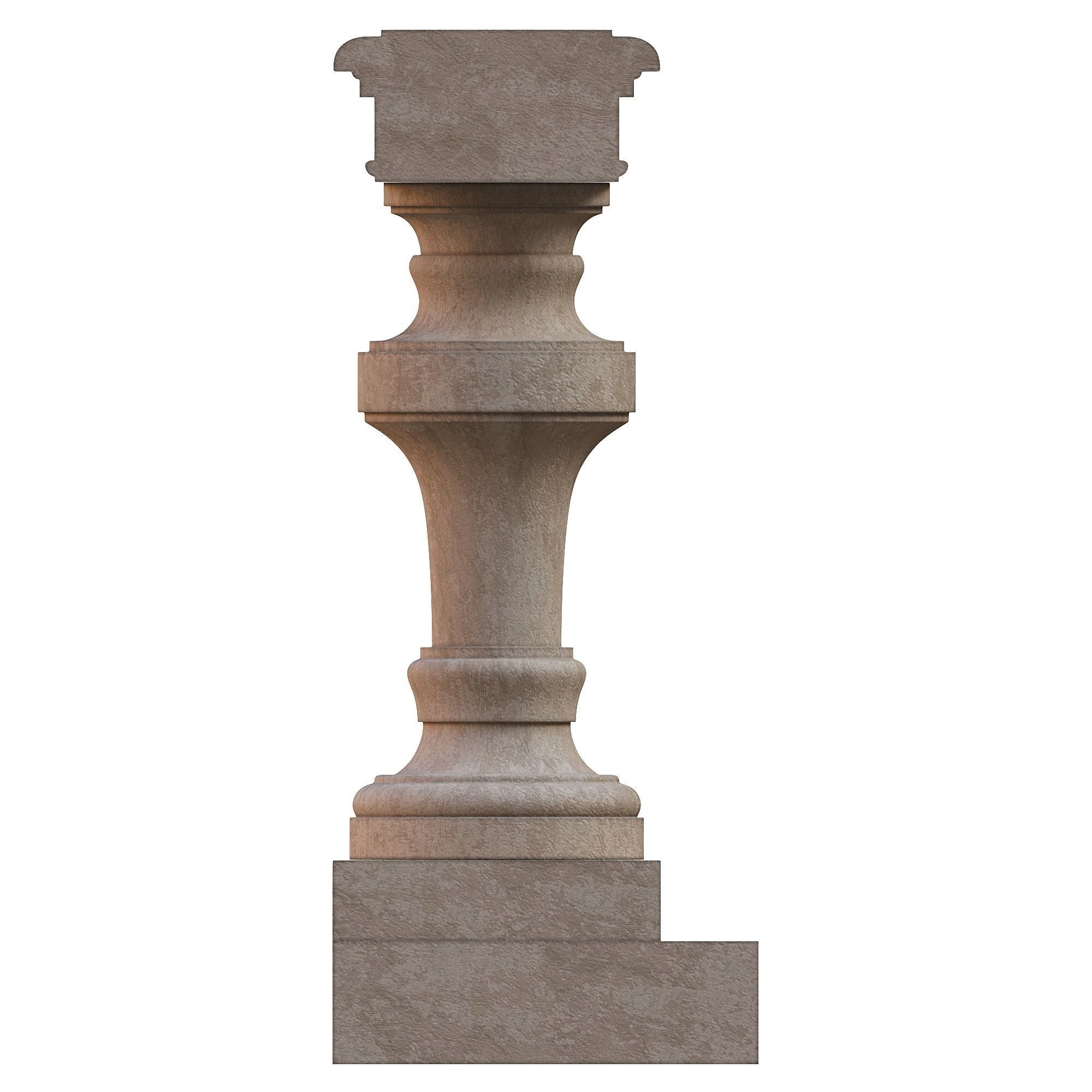 Stone balustrade 04 3D model_4
