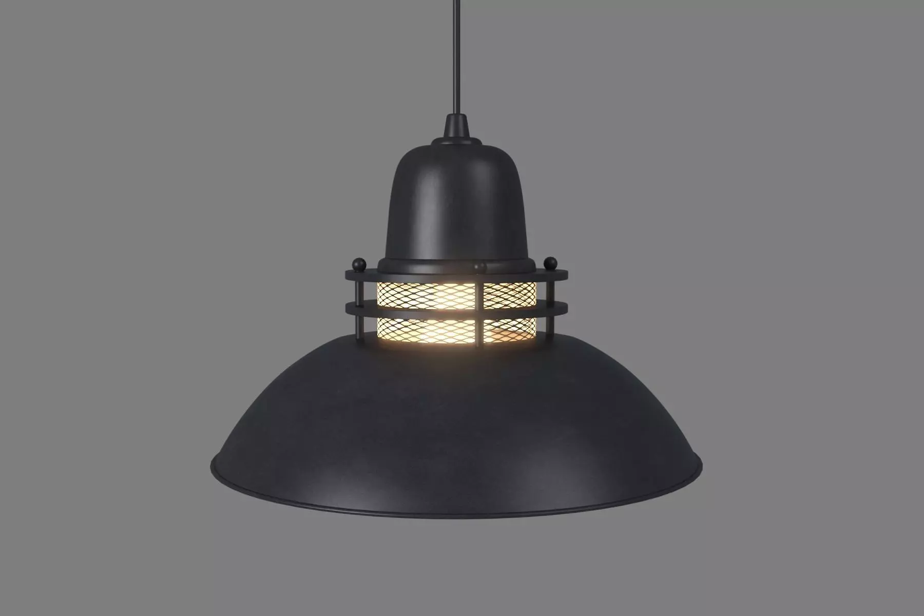 Anthracite Pendant Lamp With Mesh 3D model_0