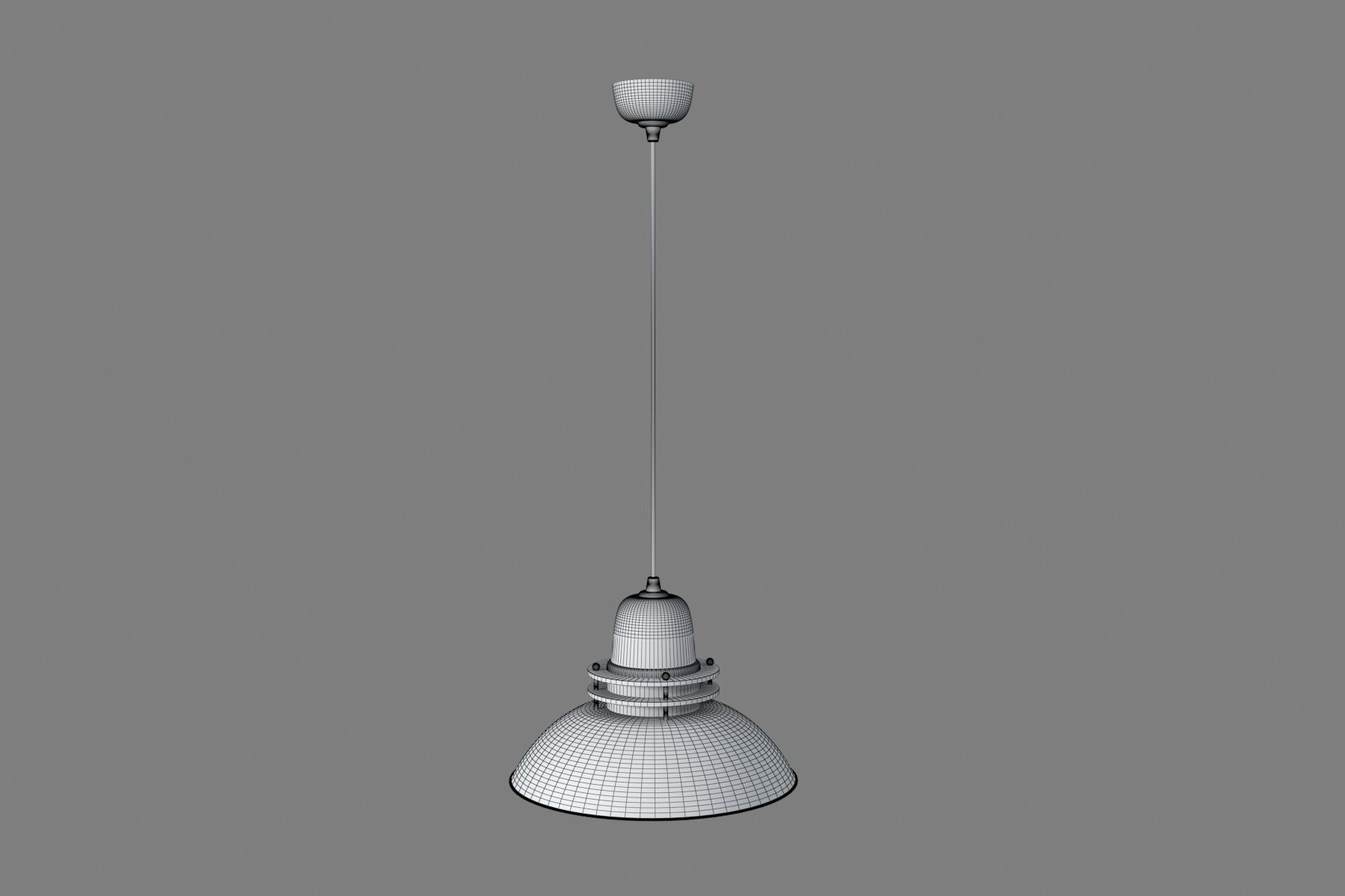 Anthracite Pendant Lamp With Mesh 3D model_9