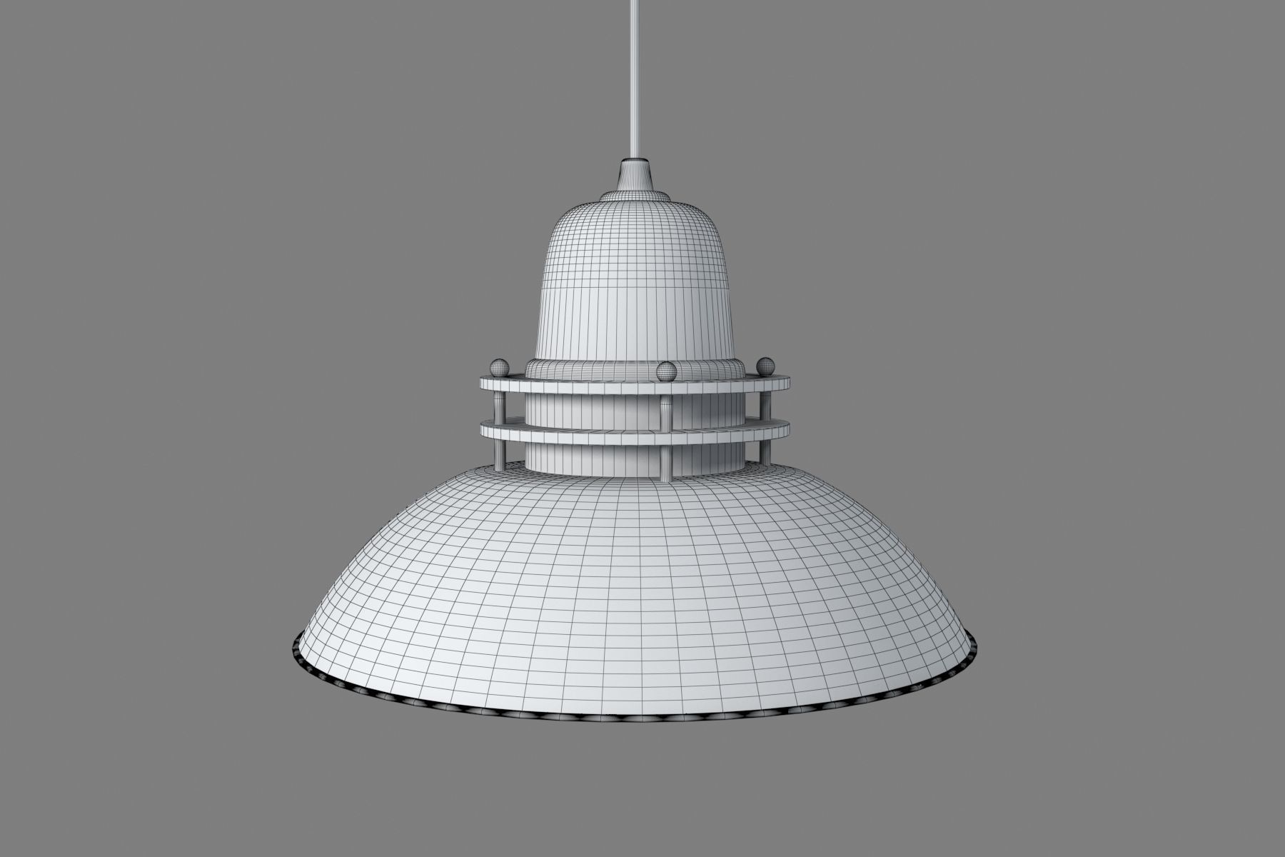 Anthracite Pendant Lamp With Mesh 3D model_7