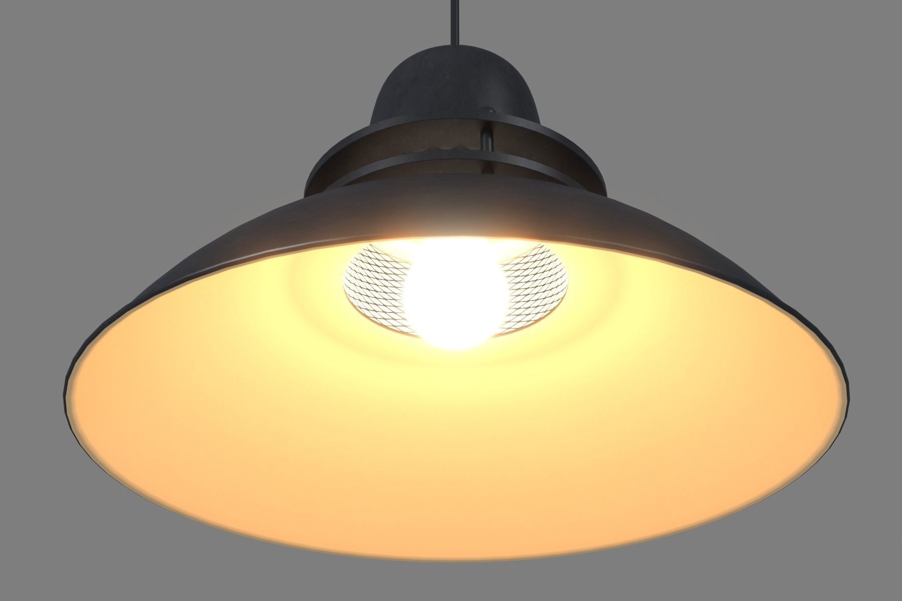 Anthracite Pendant Lamp With Mesh 3D model_4