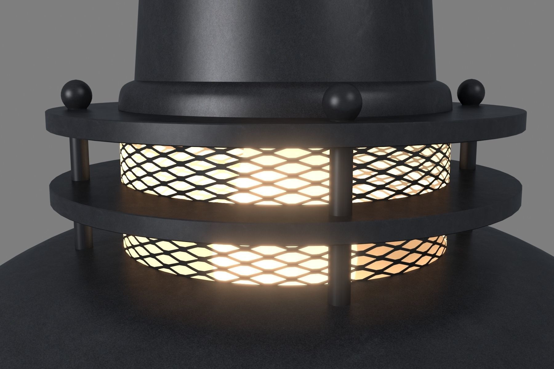 Anthracite Pendant Lamp With Mesh 3D model_5