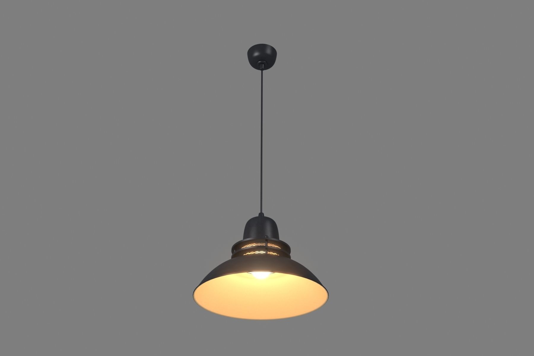 Anthracite Pendant Lamp With Mesh 3D model_3