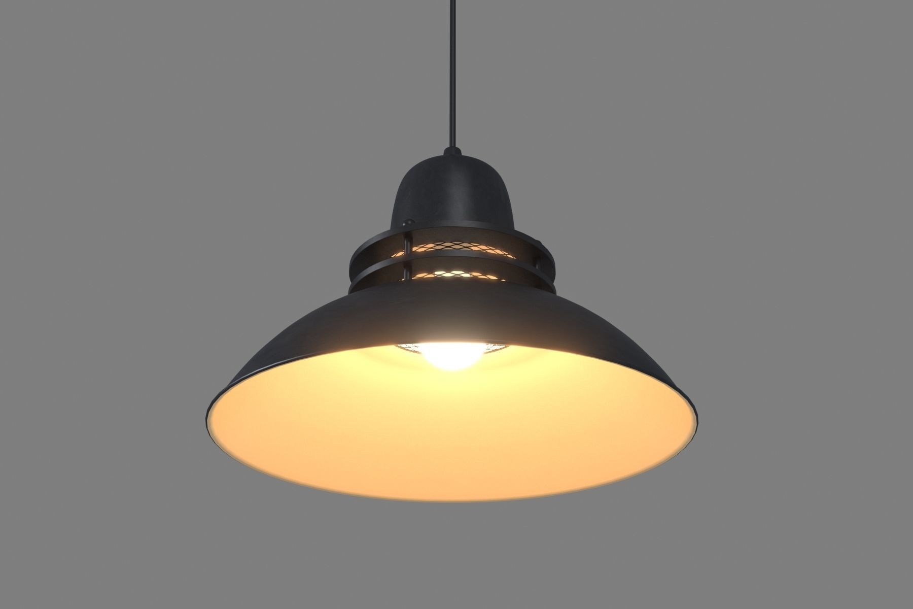 Anthracite Pendant Lamp With Mesh 3D model_1