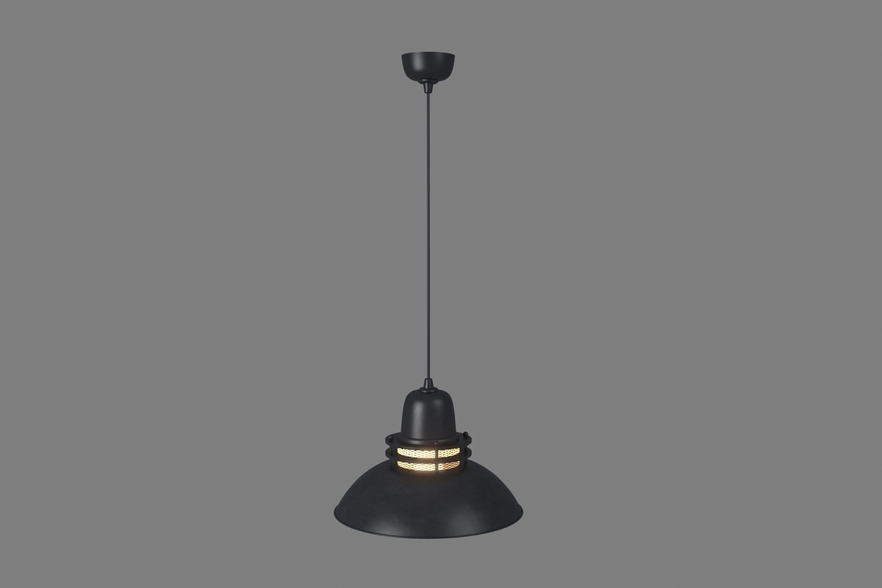 Anthracite Pendant Lamp With Mesh 3D model_2