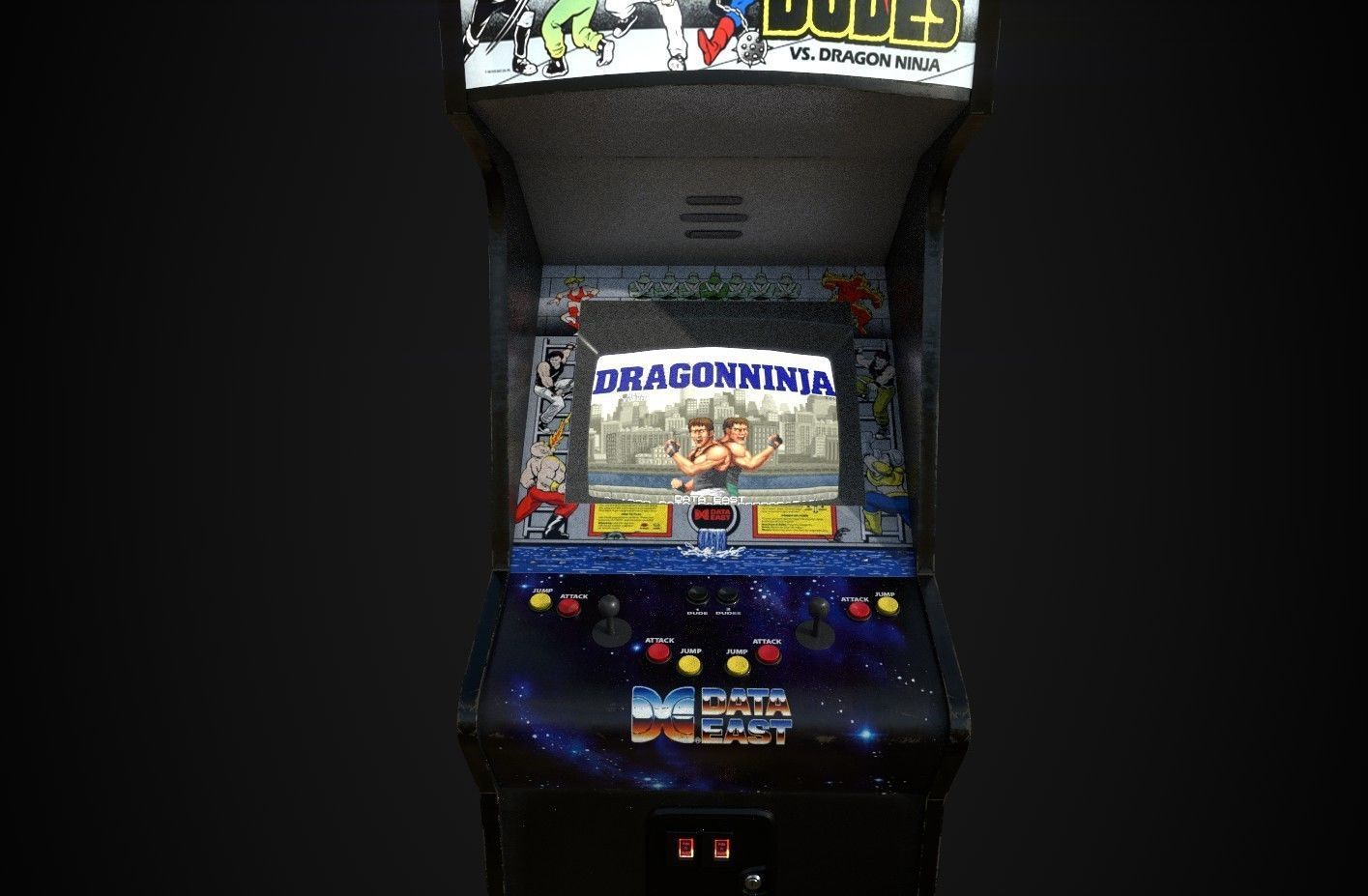 Bad Dudes vs Dragon Ninja Arcade Machine Low-poly 3D model_4