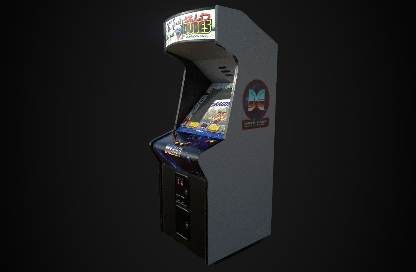 Bad Dudes vs Dragon Ninja Arcade Machine Low-poly 3D model_2