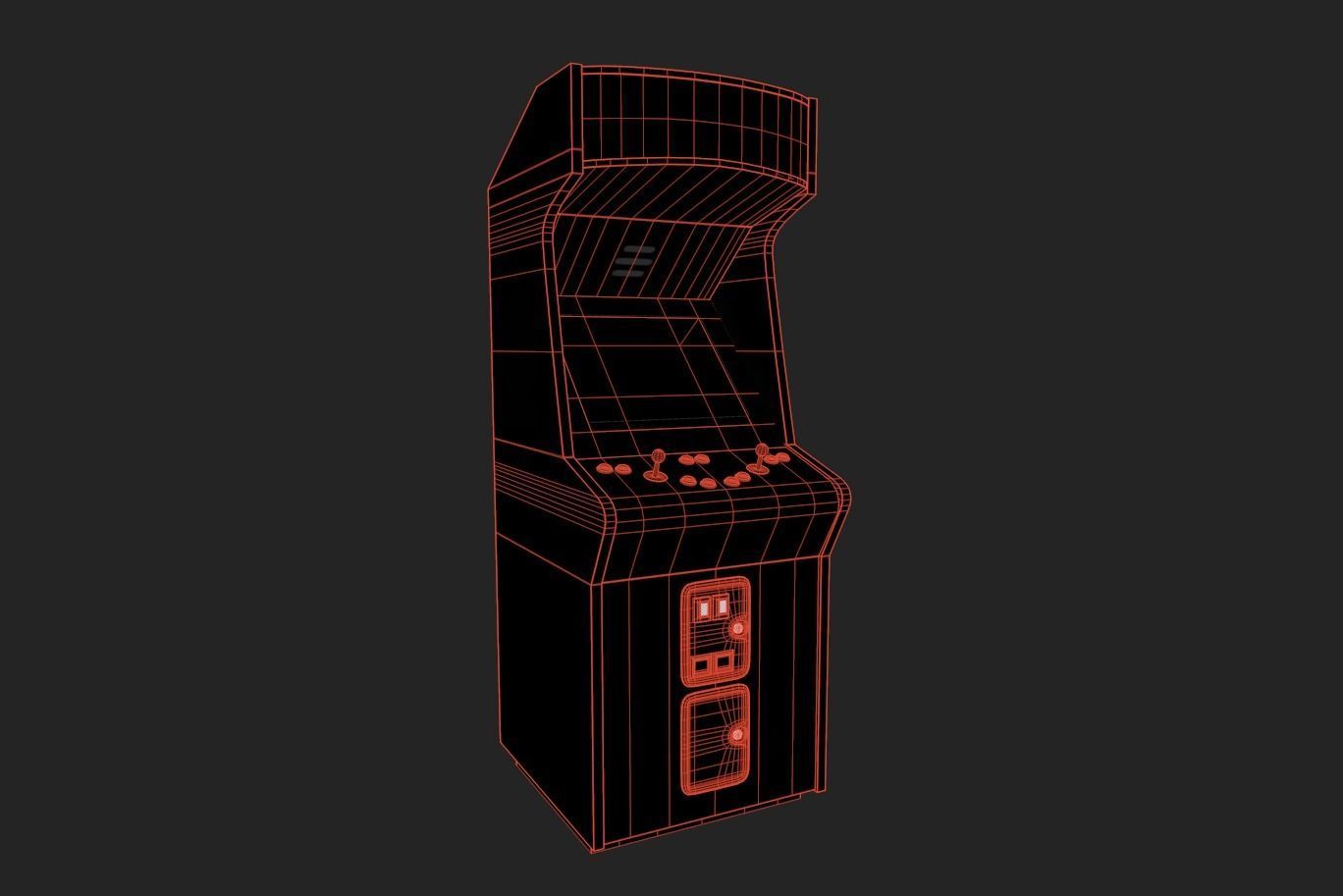 Bad Dudes vs Dragon Ninja Arcade Machine Low-poly 3D model_6