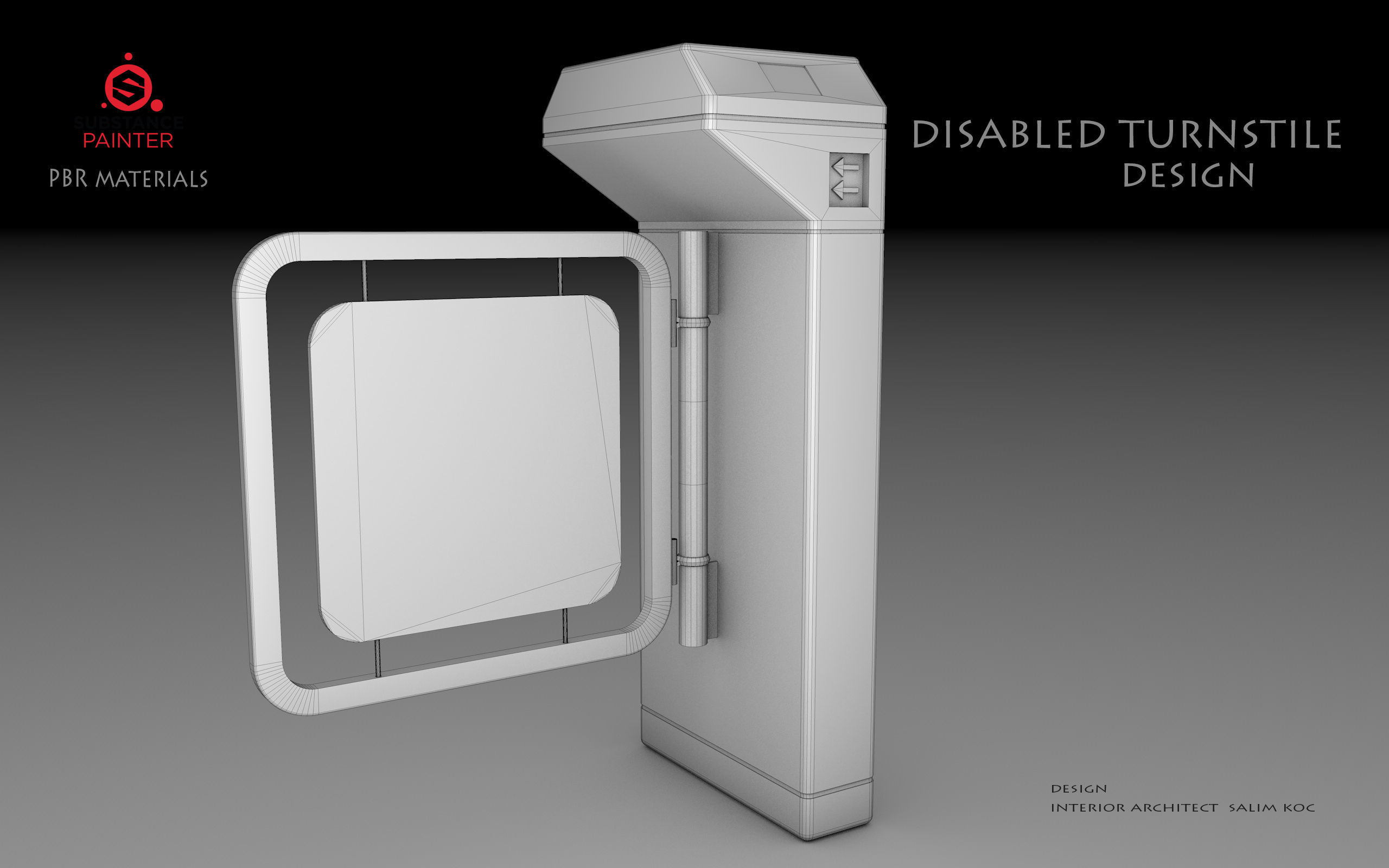 DISABLED  Turnstile 3D model  Low-poly 3D model_6
