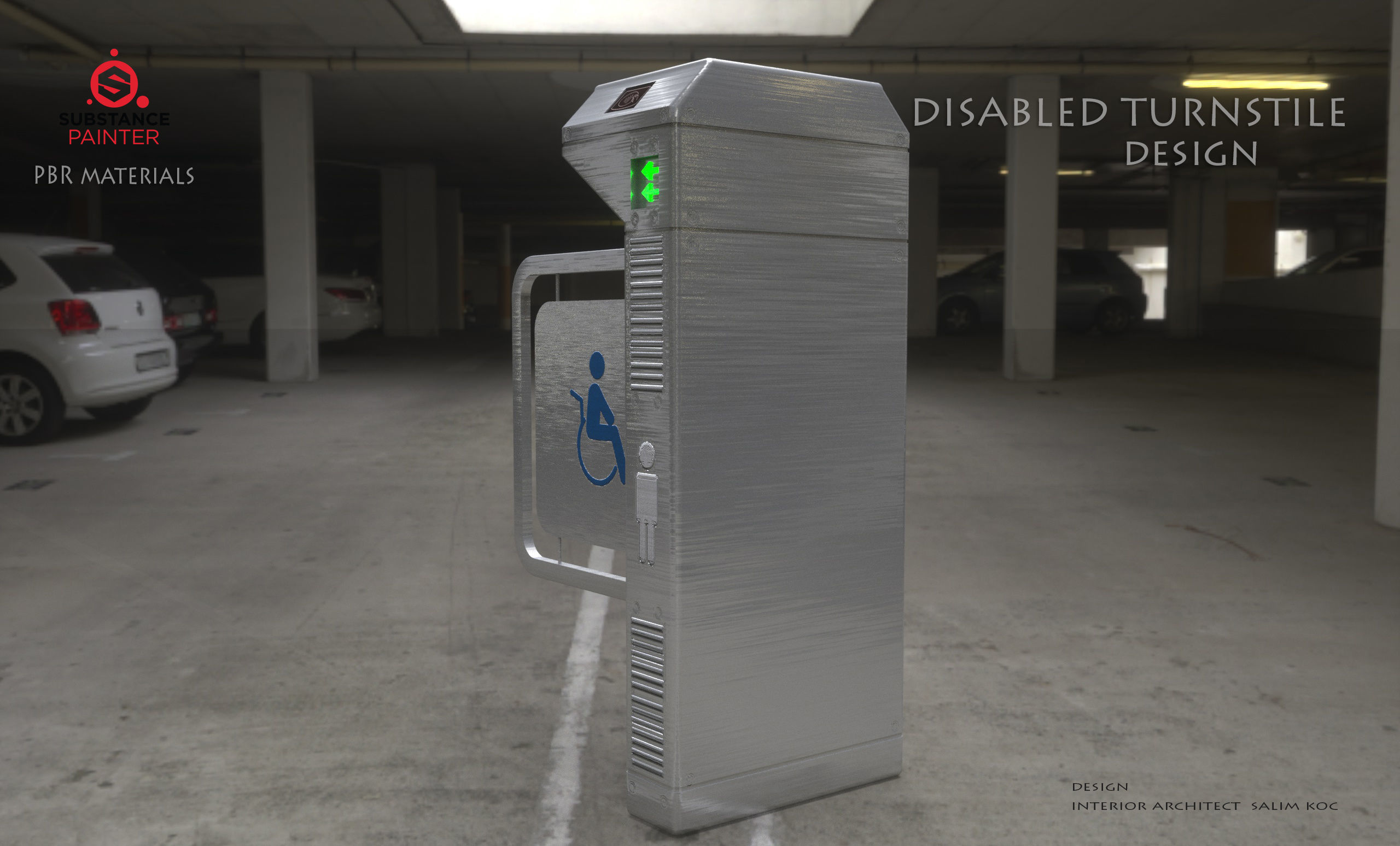 DISABLED  Turnstile 3D model  Low-poly 3D model_4