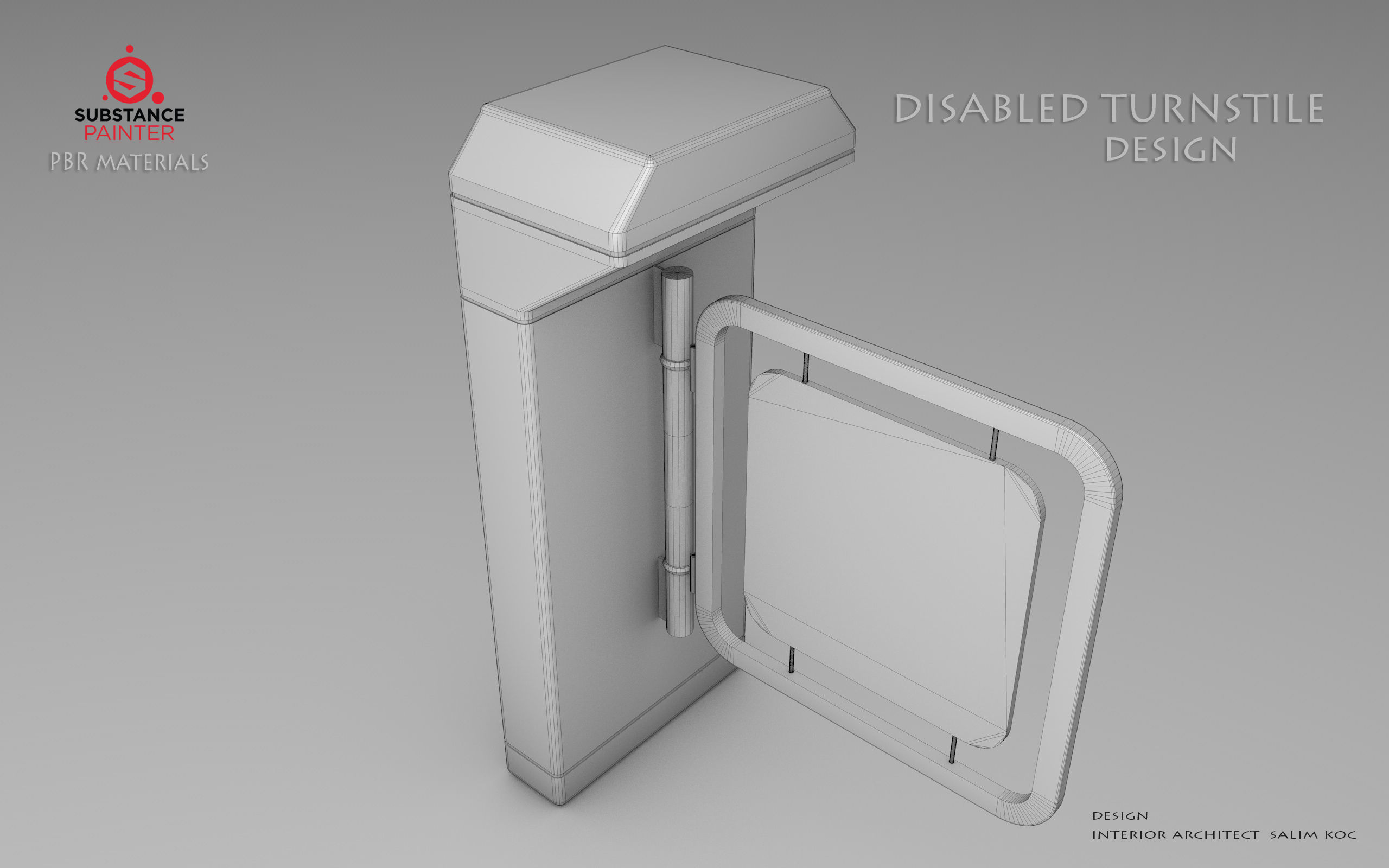 DISABLED  Turnstile 3D model  Low-poly 3D model_9