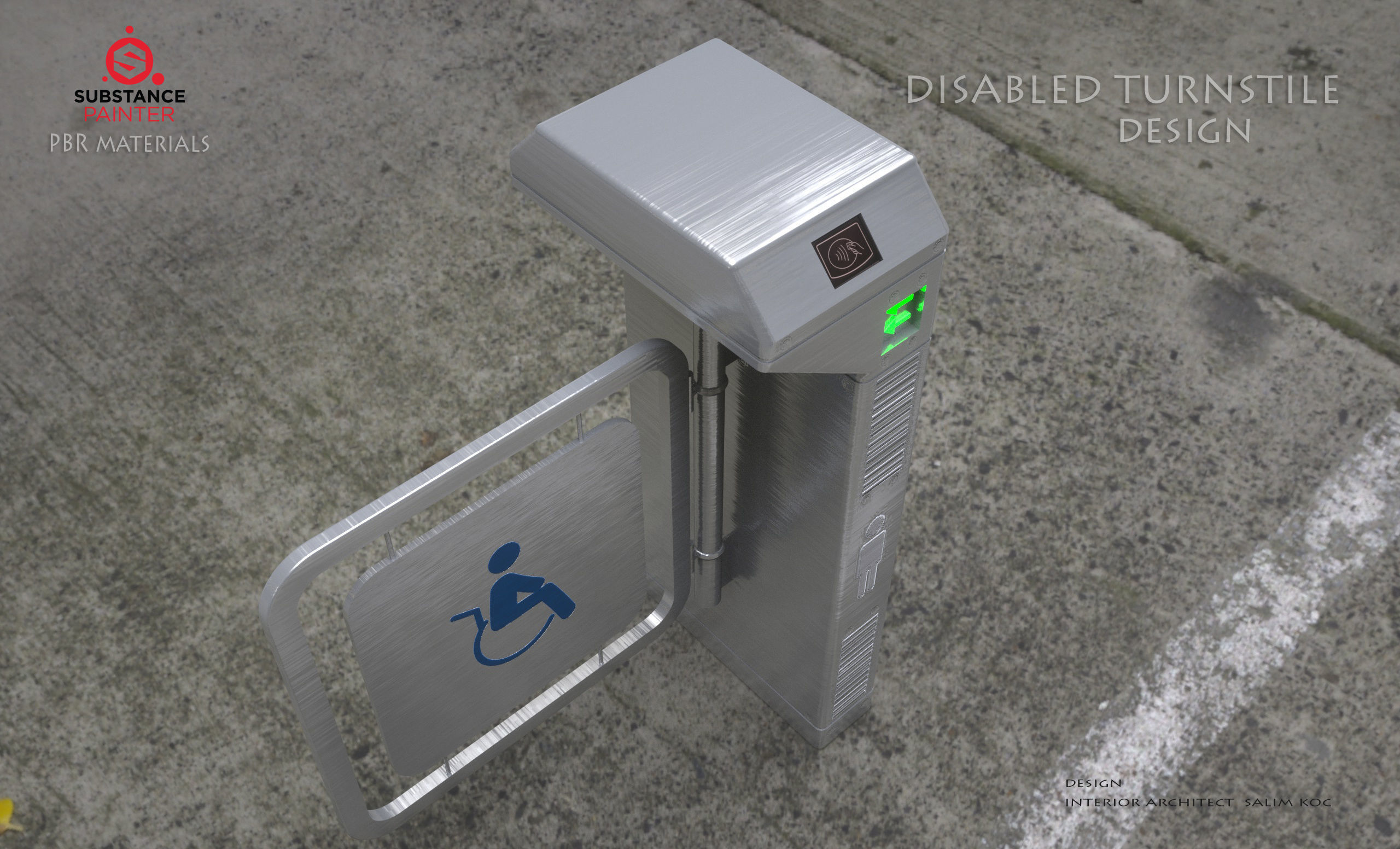 DISABLED  Turnstile 3D model  Low-poly 3D model_5