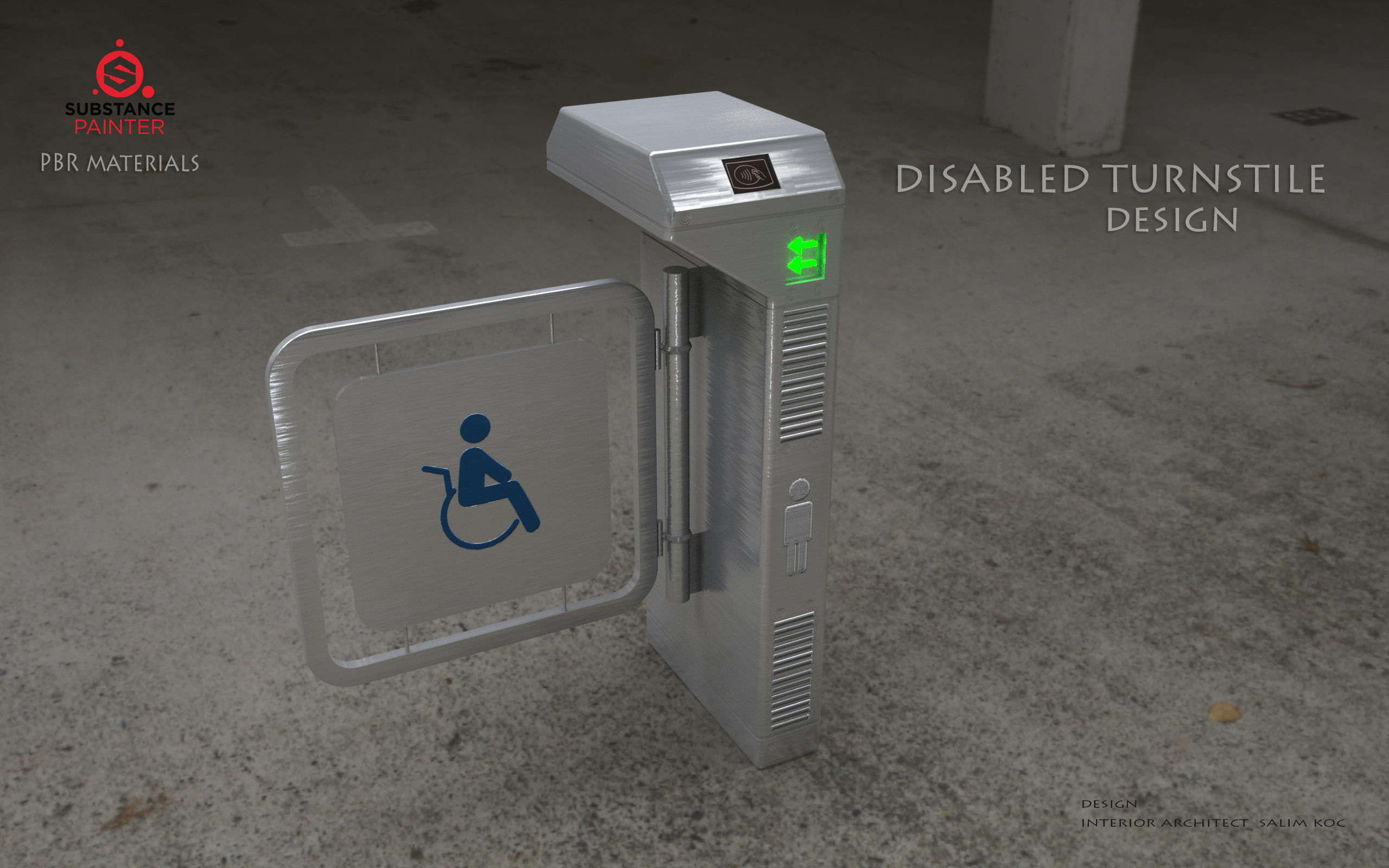 DISABLED  Turnstile 3D model  Low-poly 3D model_2