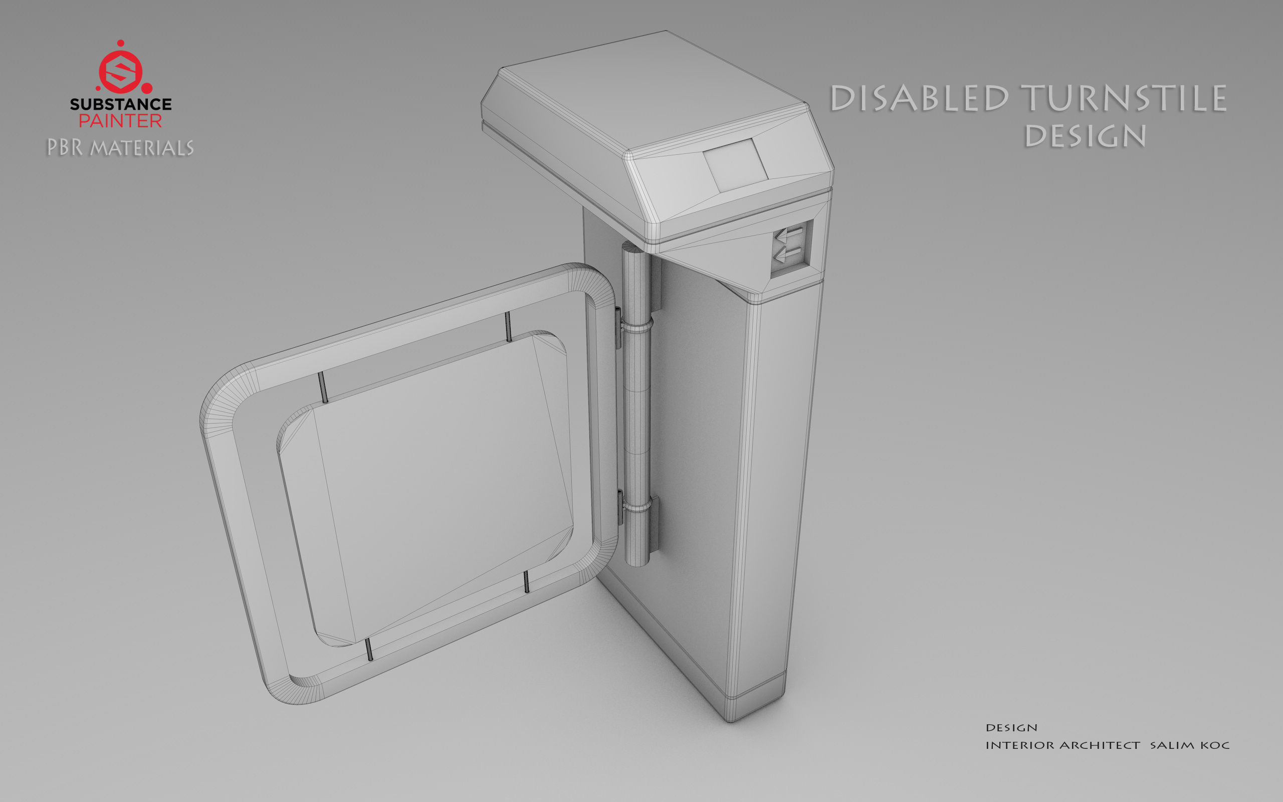 DISABLED  Turnstile 3D model  Low-poly 3D model_8