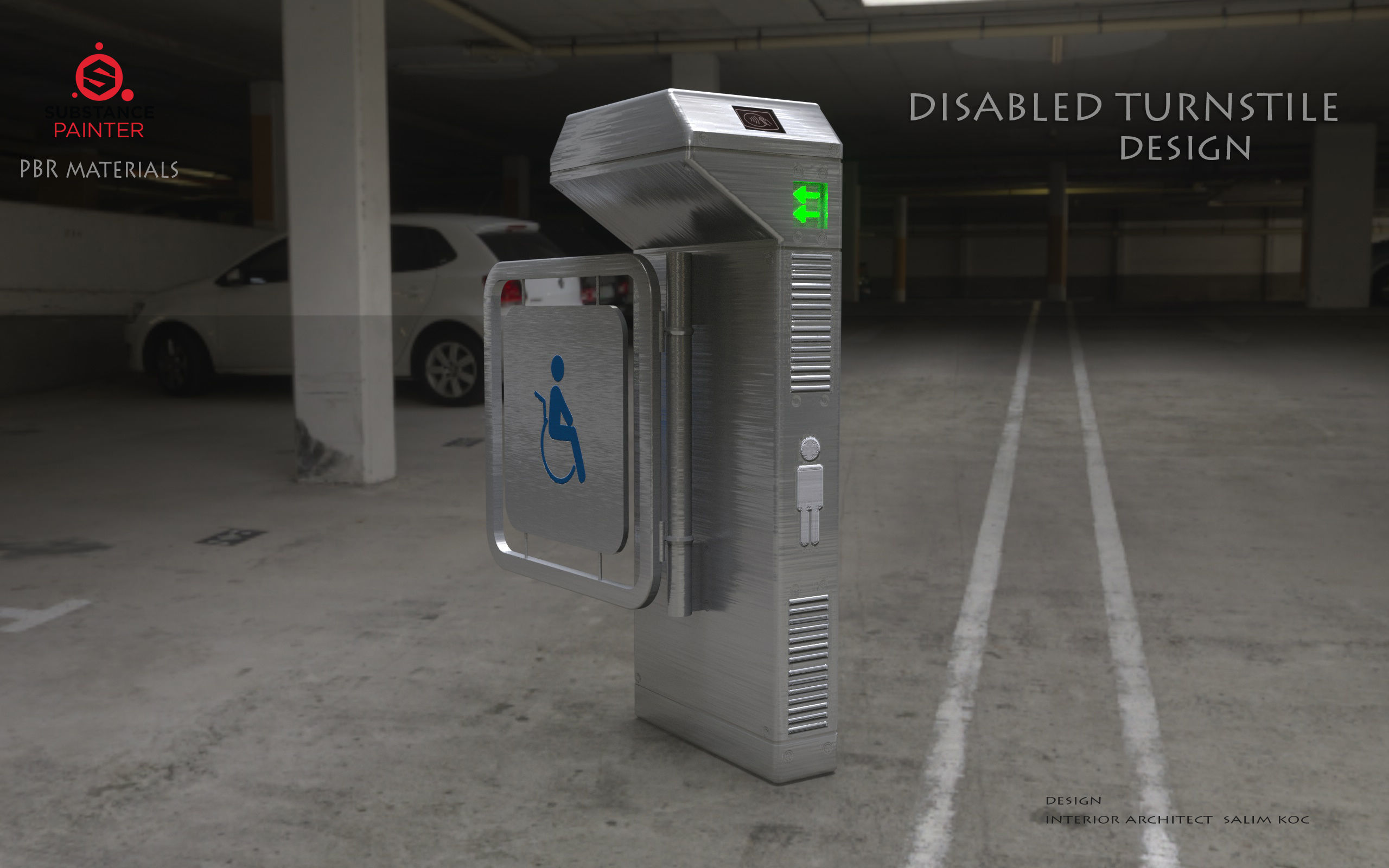 DISABLED  Turnstile 3D model  Low-poly 3D model_1