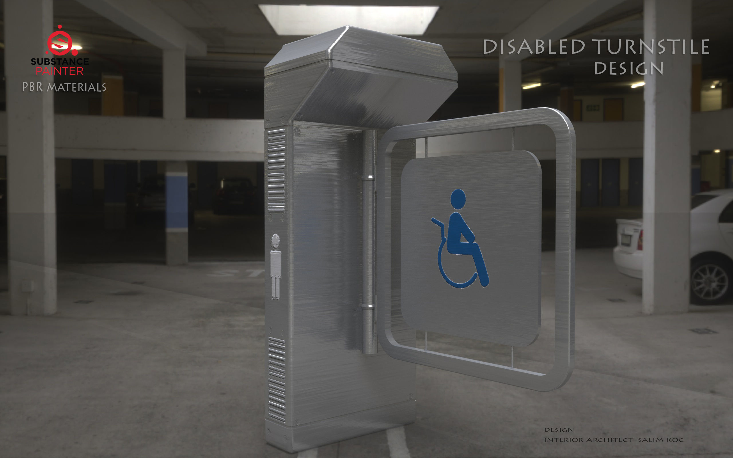 DISABLED  Turnstile 3D model  Low-poly 3D model_3