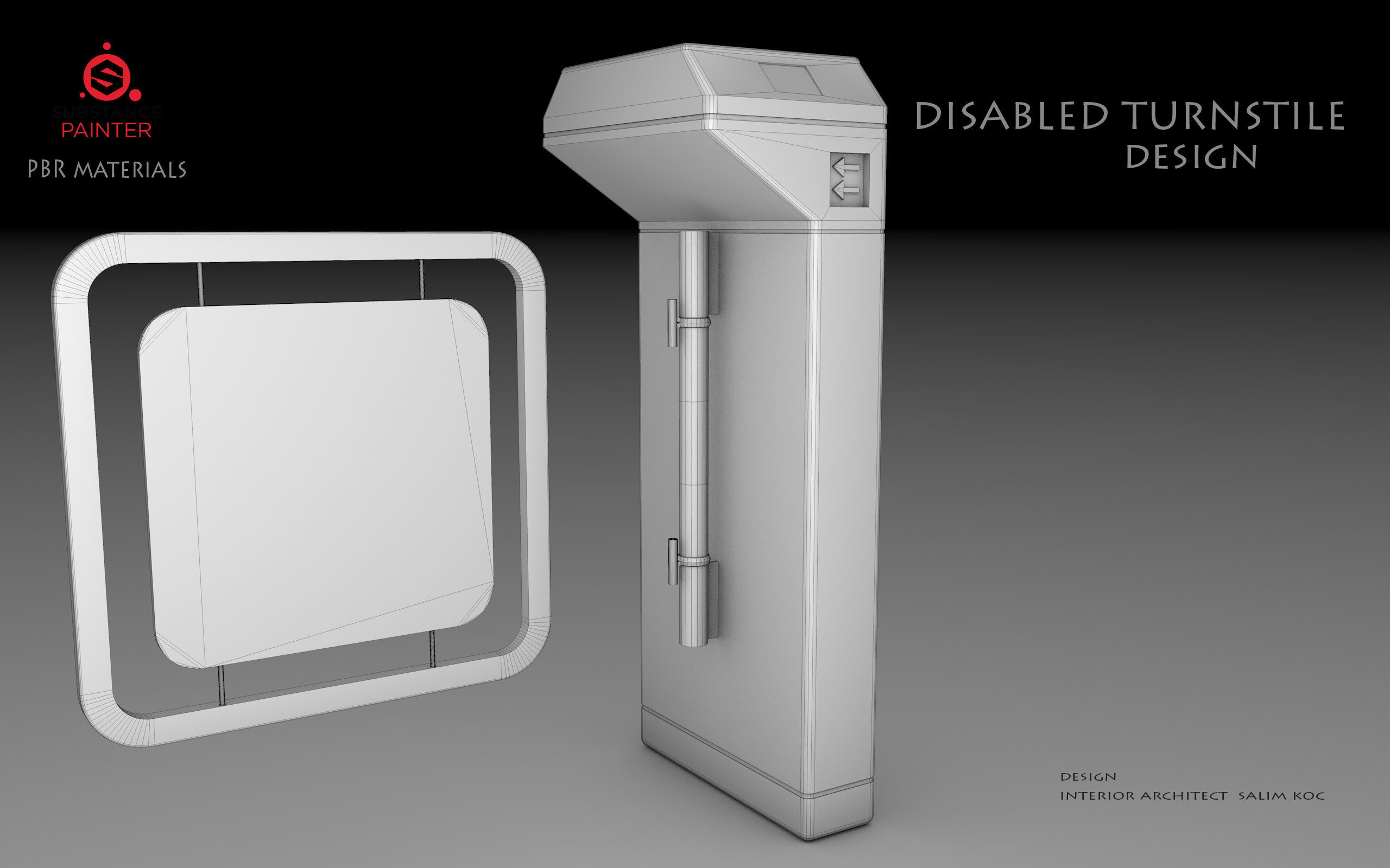 DISABLED  Turnstile 3D model  Low-poly 3D model_7