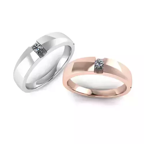 cgw0010 rose gold wedding ring with diamond