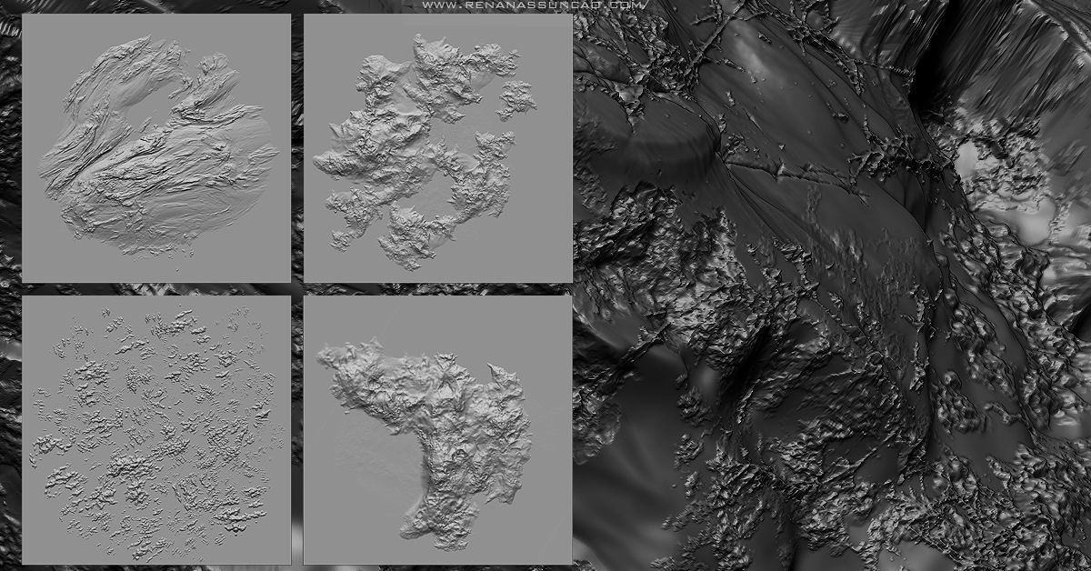 20 Environment Brush Pack and Maps 3D model_4