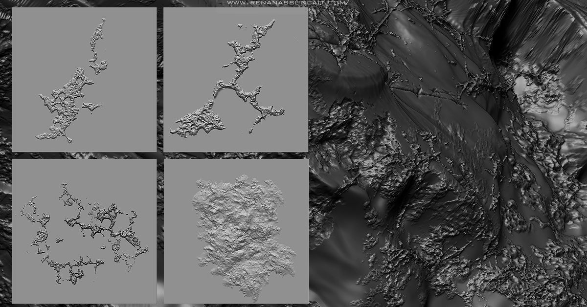 20 Environment Brush Pack and Maps 3D model_1