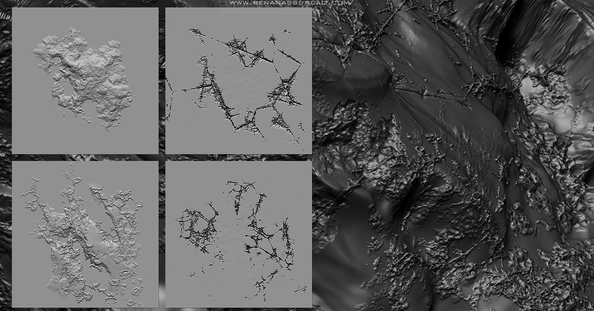 20 Environment Brush Pack and Maps 3D model_3