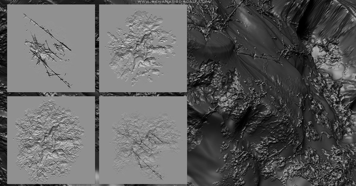 20 Environment Brush Pack and Maps 3D model_2