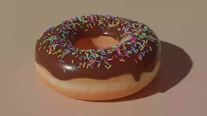 Chocolate donut with sprinkles