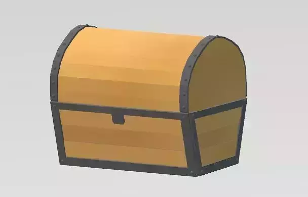 low poly chest wooden