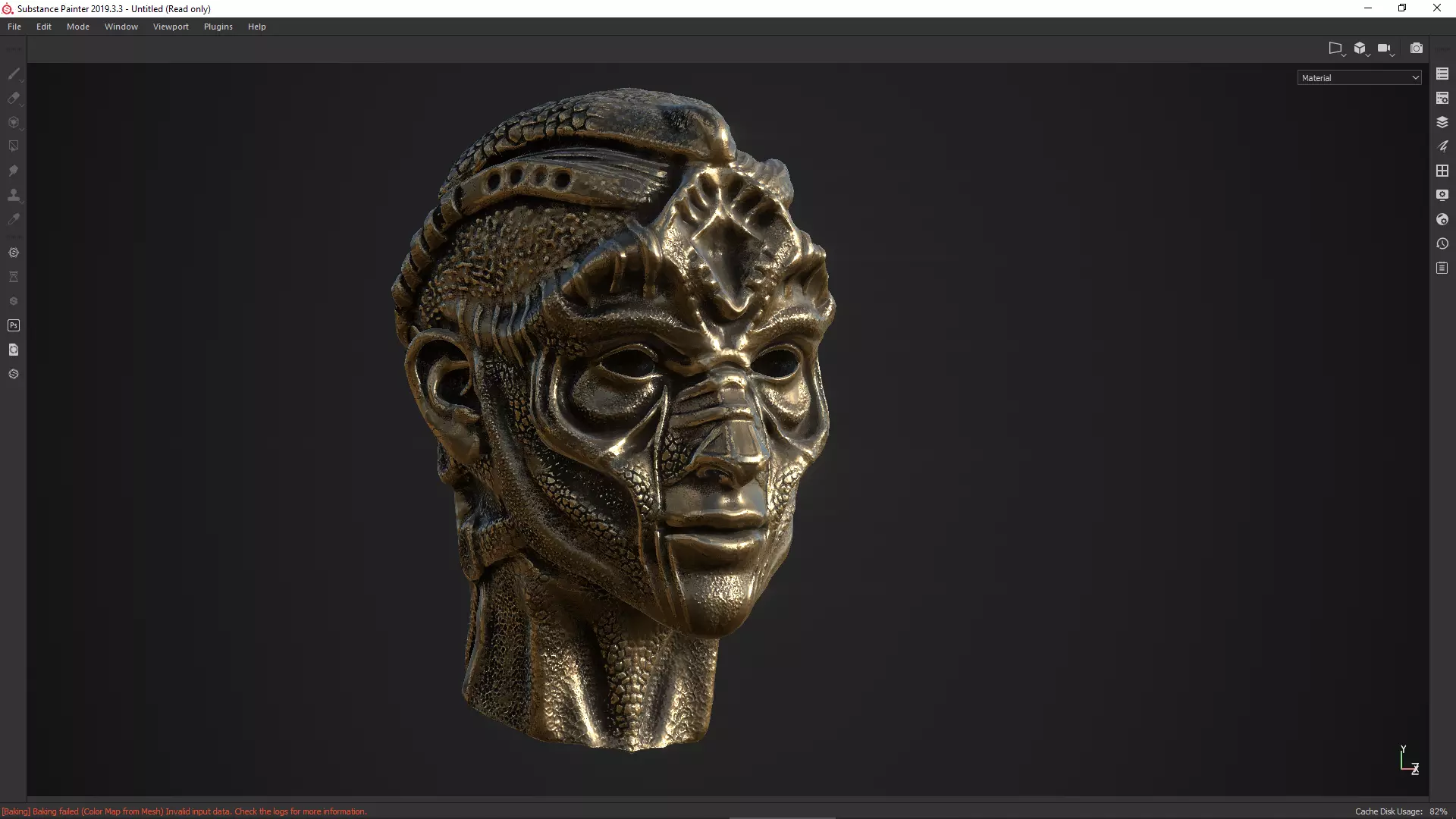 character head desing concept low poy PBR material Low-poly 3D model_0