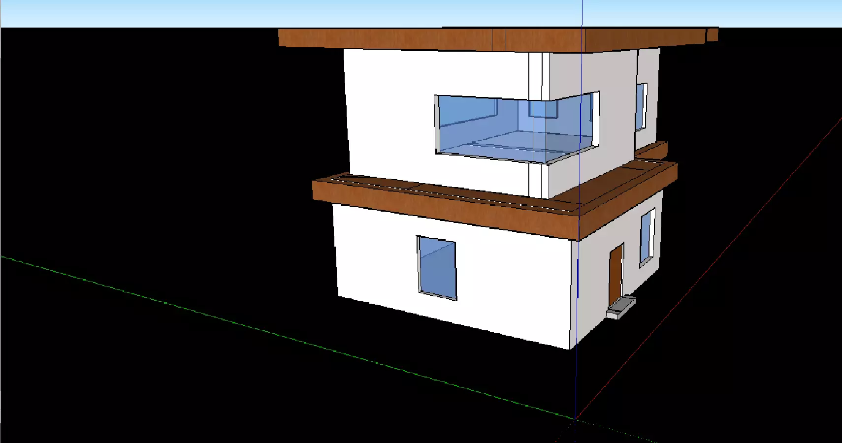 Modern cartoon house Free low-poly 3D model