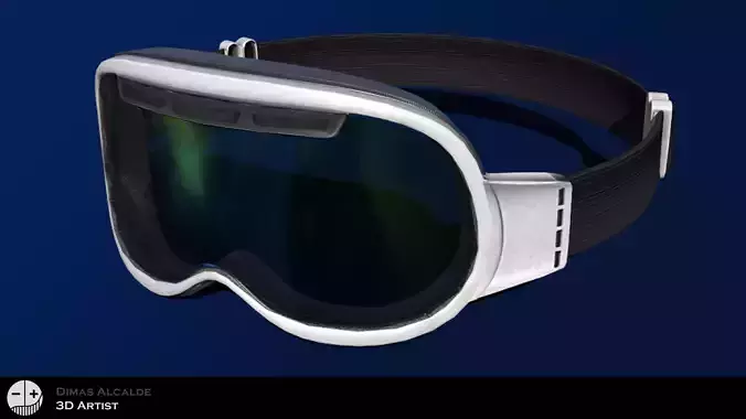 Ski Goggles Glasses Low-poly 3D model