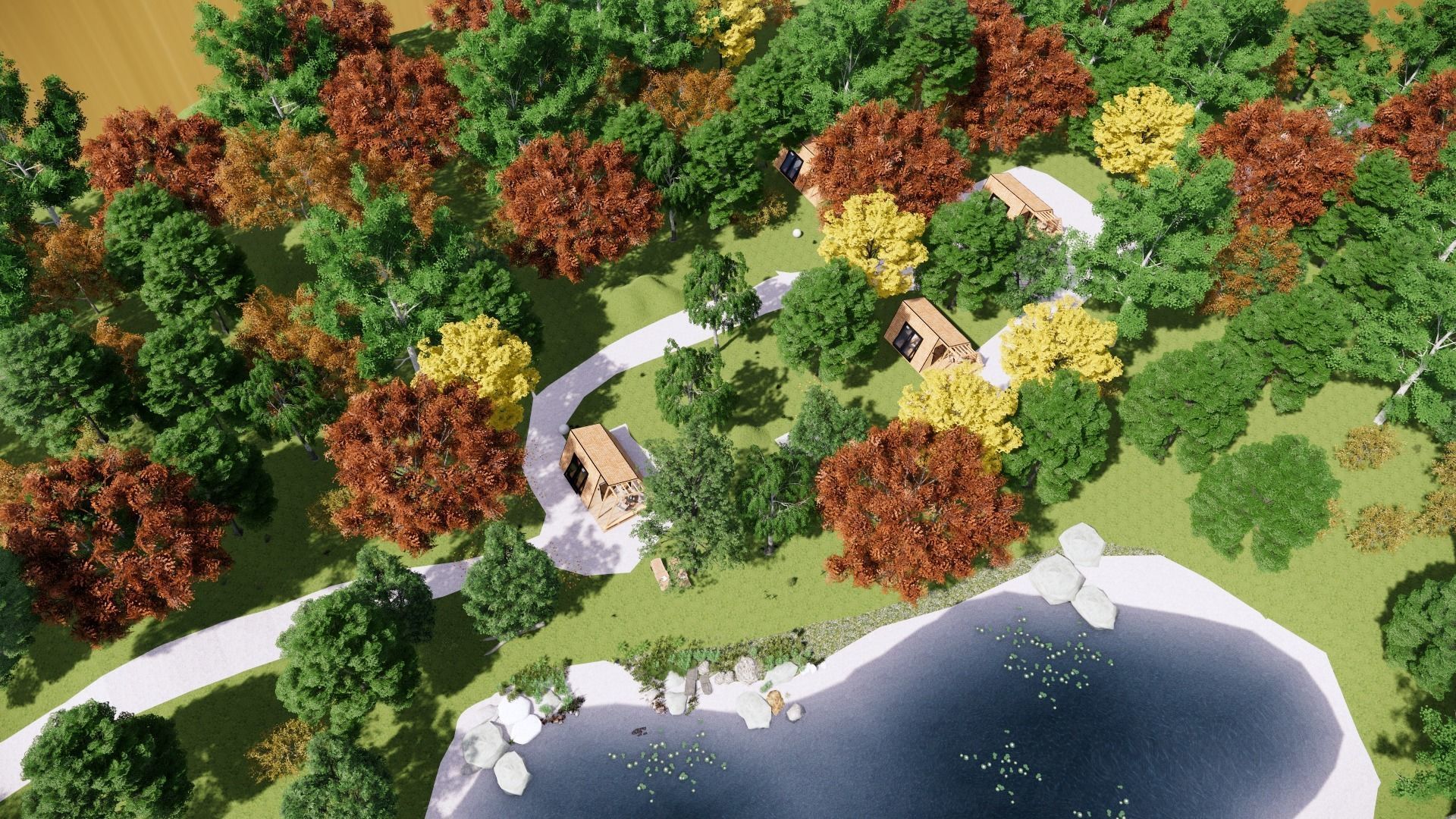 glamping pod tiny house vacation house on 18 m2 with terrace 8m Low-poly 3D model_11