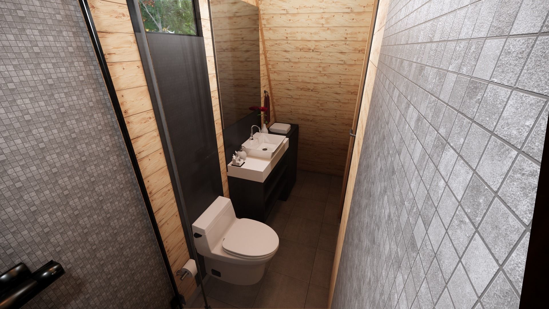 glamping pod tiny house vacation house on 18 m2 with terrace 8m Low-poly 3D model_7