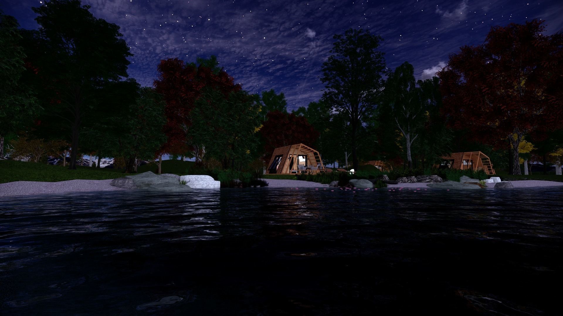 glamping pod tiny house vacation house on 18 m2 with terrace 8m Low-poly 3D model_10