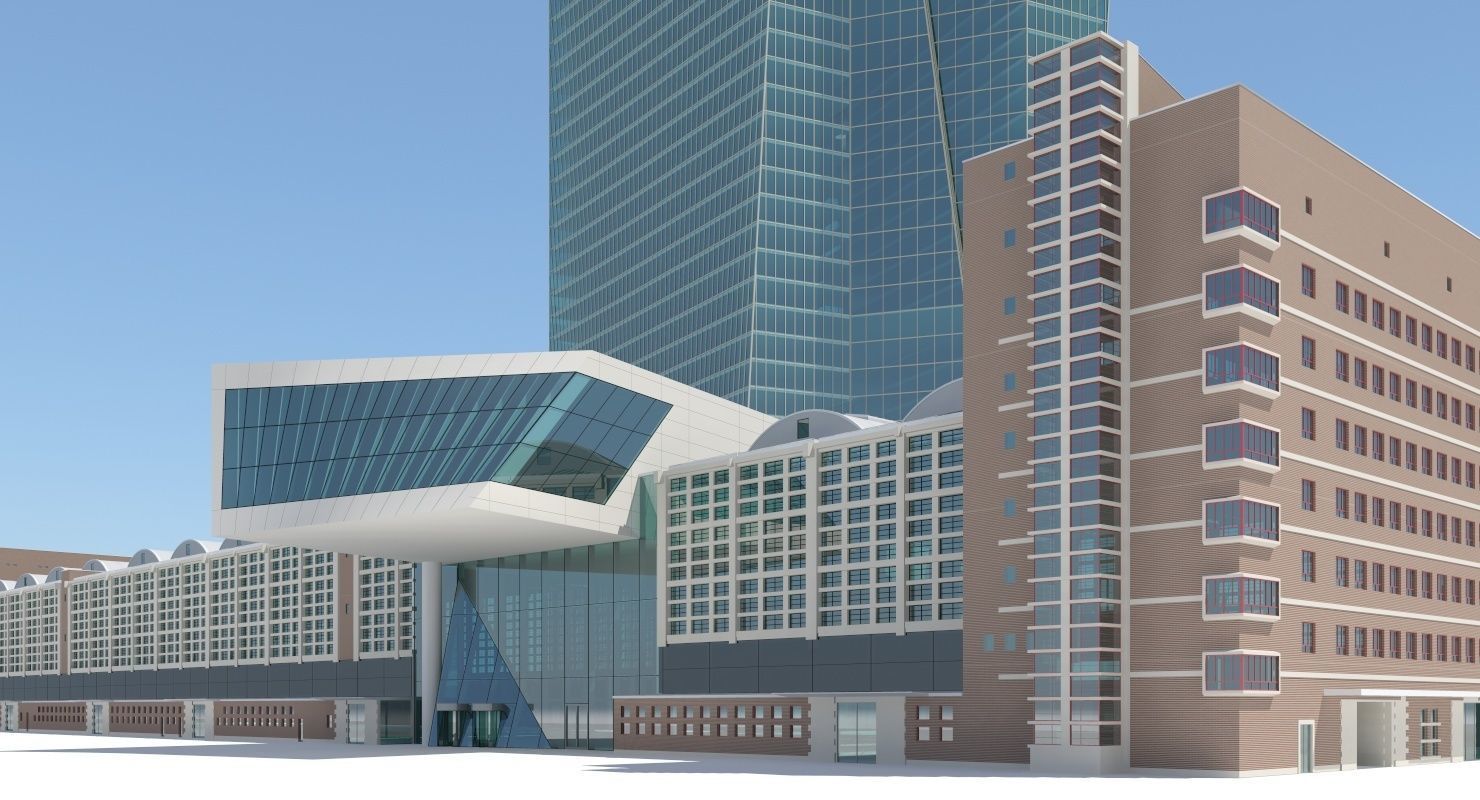 European Central Bank Building 3D model_6