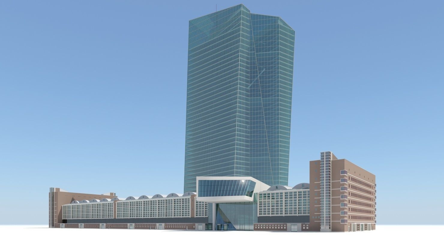 European Central Bank Building 3D model_1