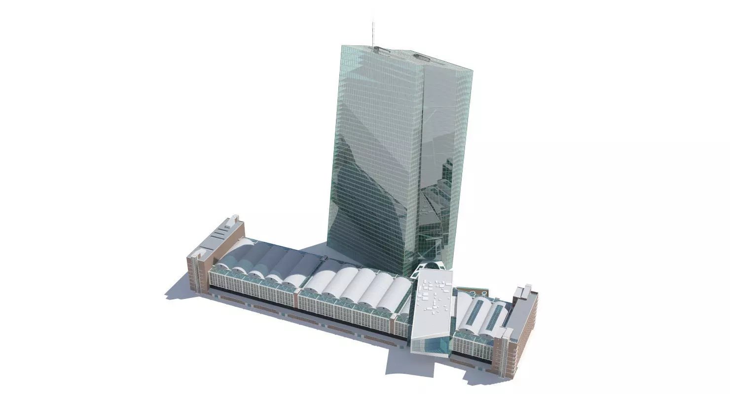 European Central Bank Building 3D model_0