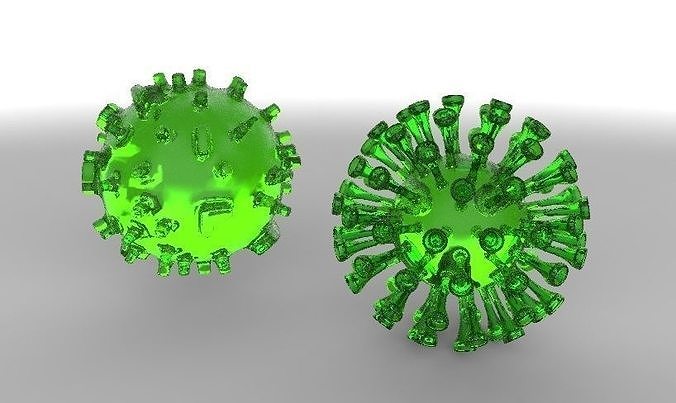 coronavirus 3d model two coronaviruses 3D model