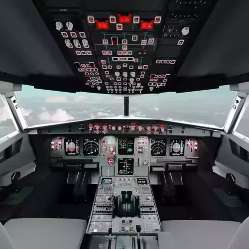 Airbus A320 Airplane Cockpit 3D model