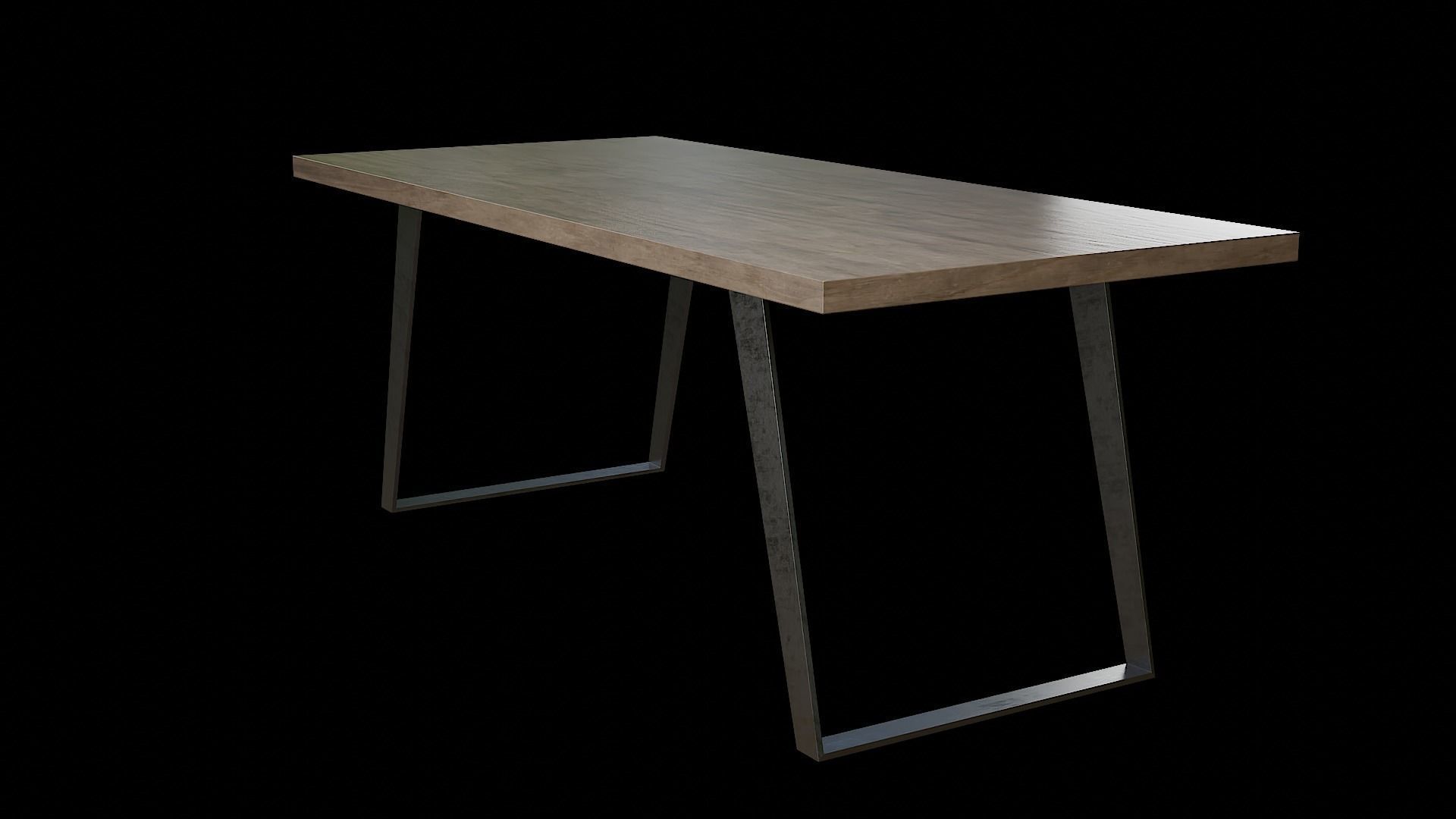 Table wooden 16 Low-poly 3D model_6