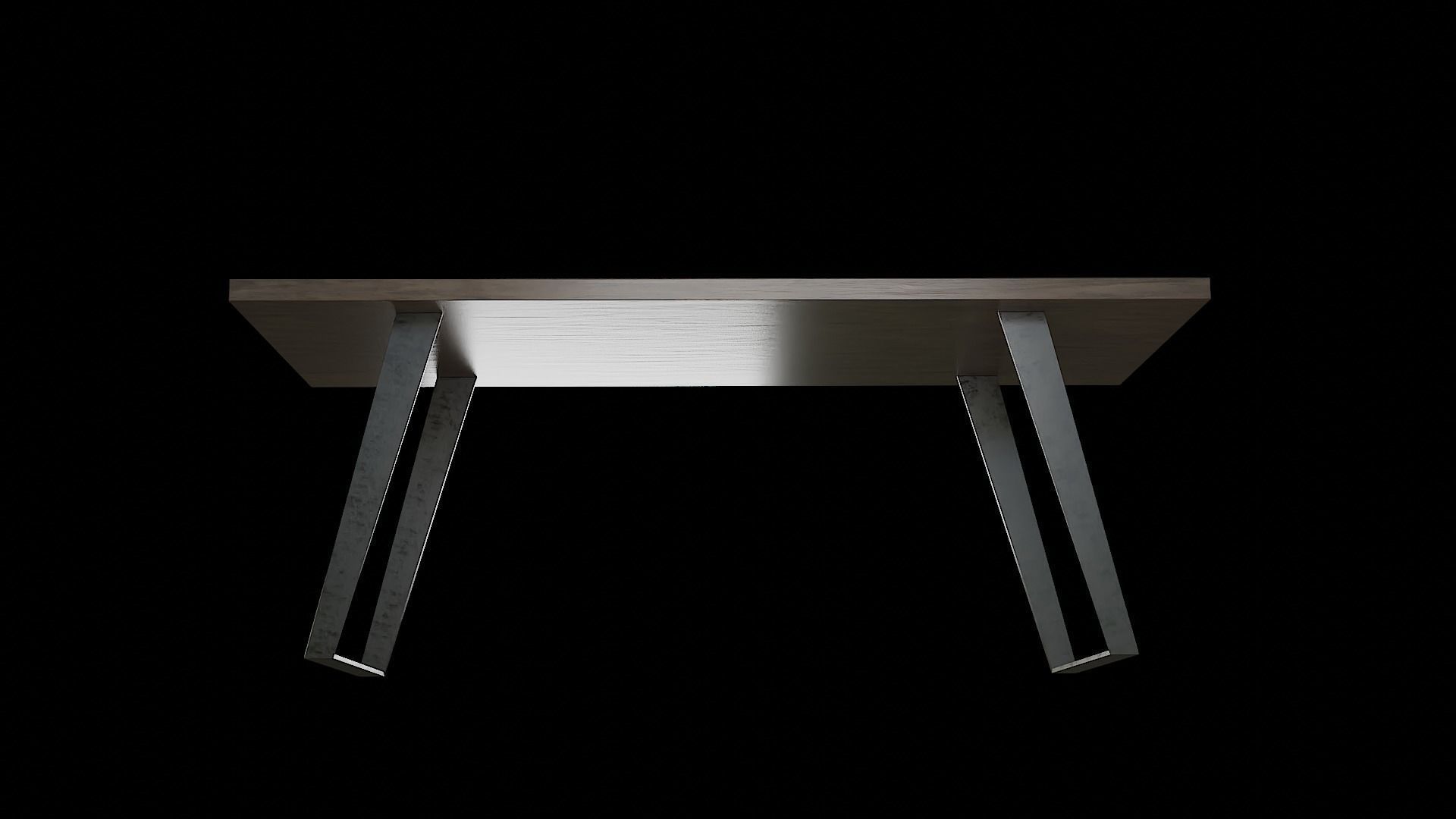 Table wooden 16 Low-poly 3D model_7