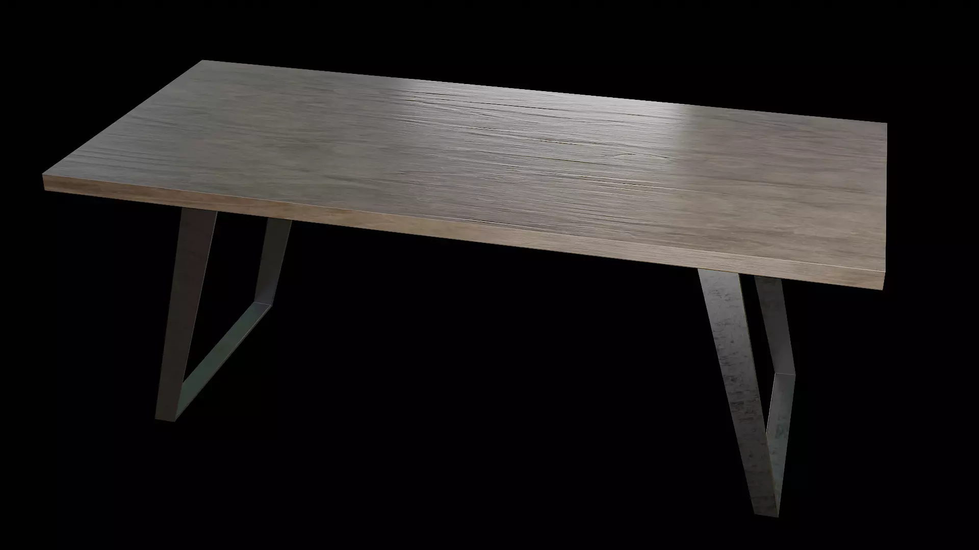 Table wooden 16 Low-poly 3D model_0