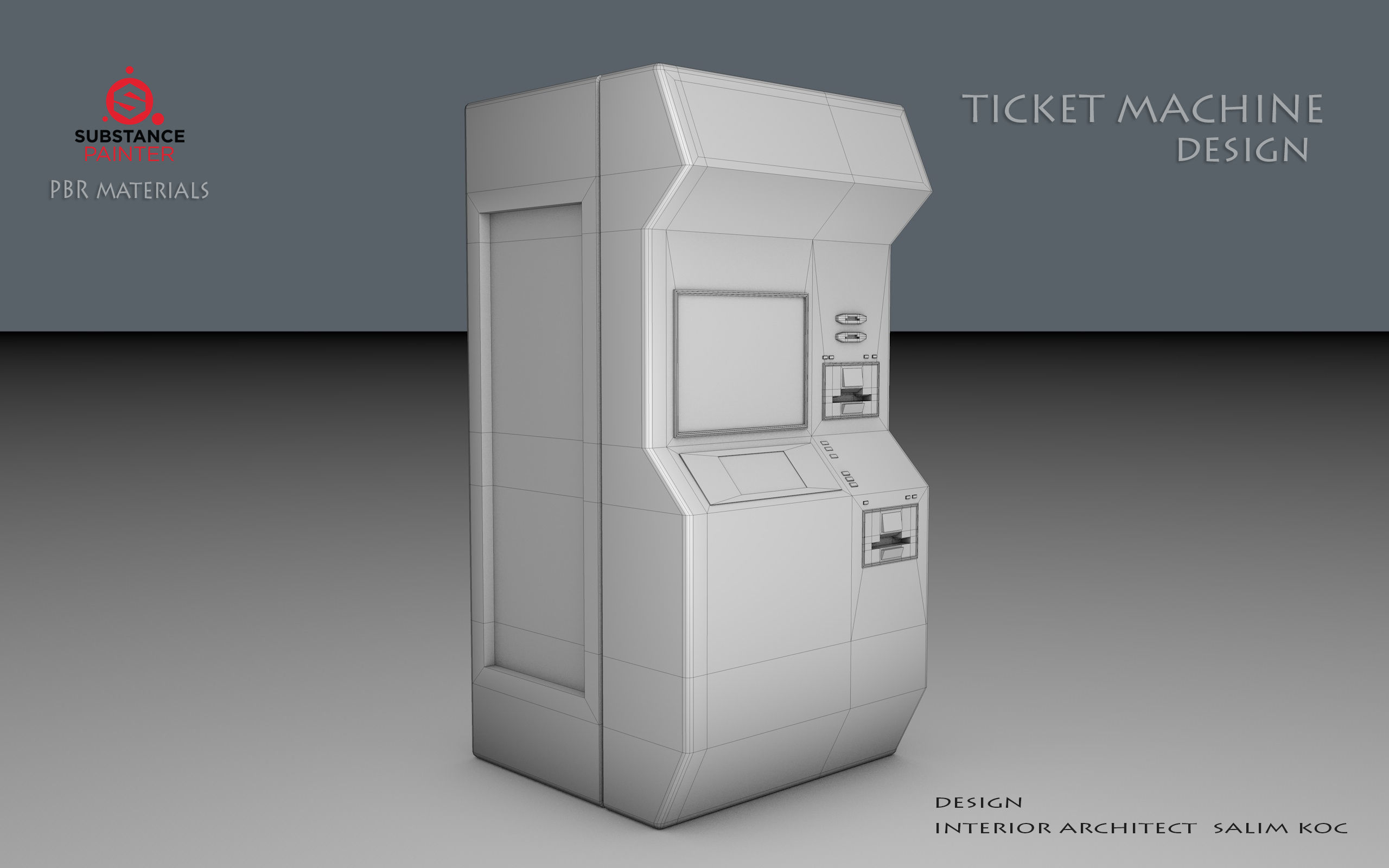 Ticket Machine 3D model Low-poly 3D model_1