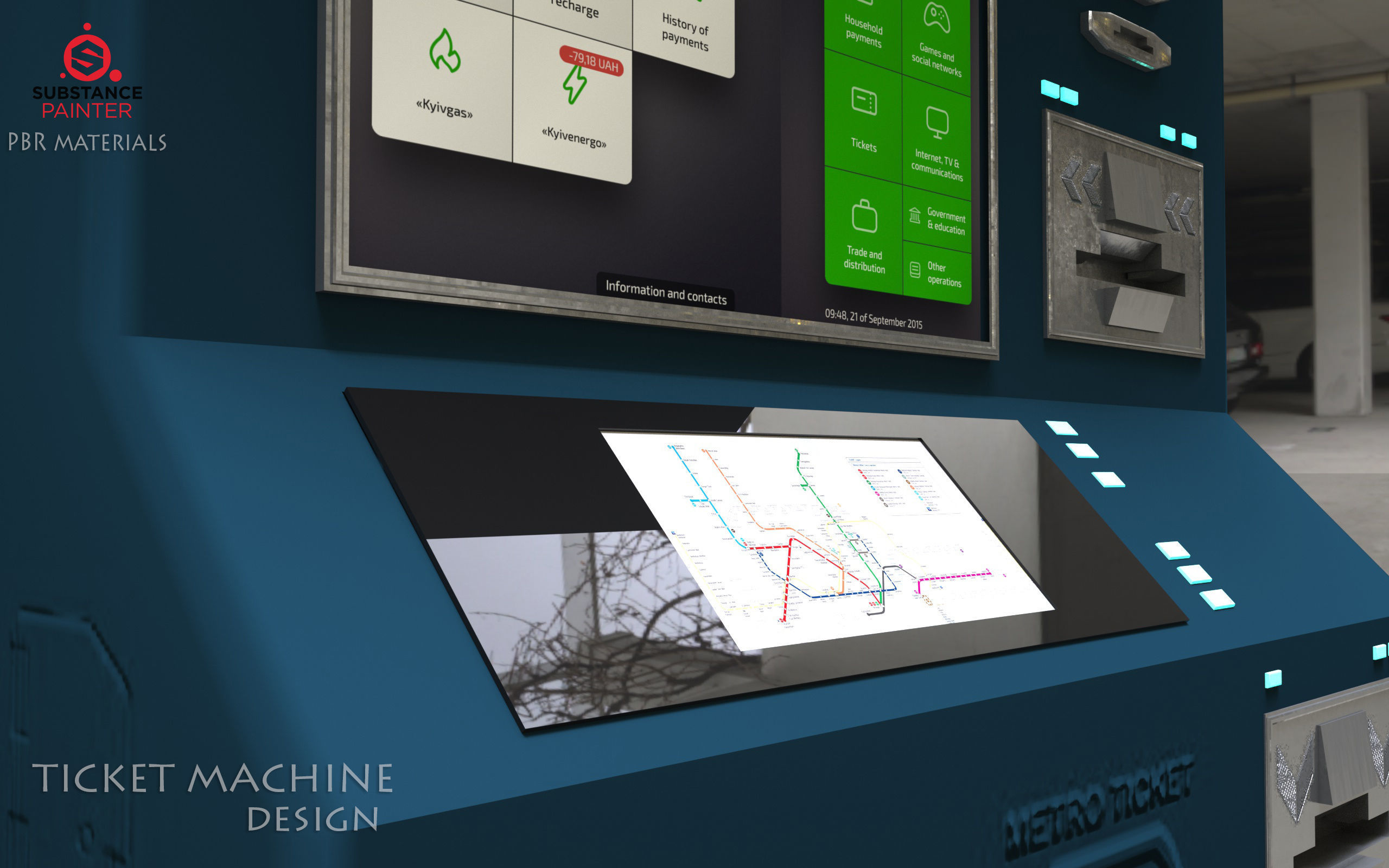 Ticket Machine 3D model Low-poly 3D model_14