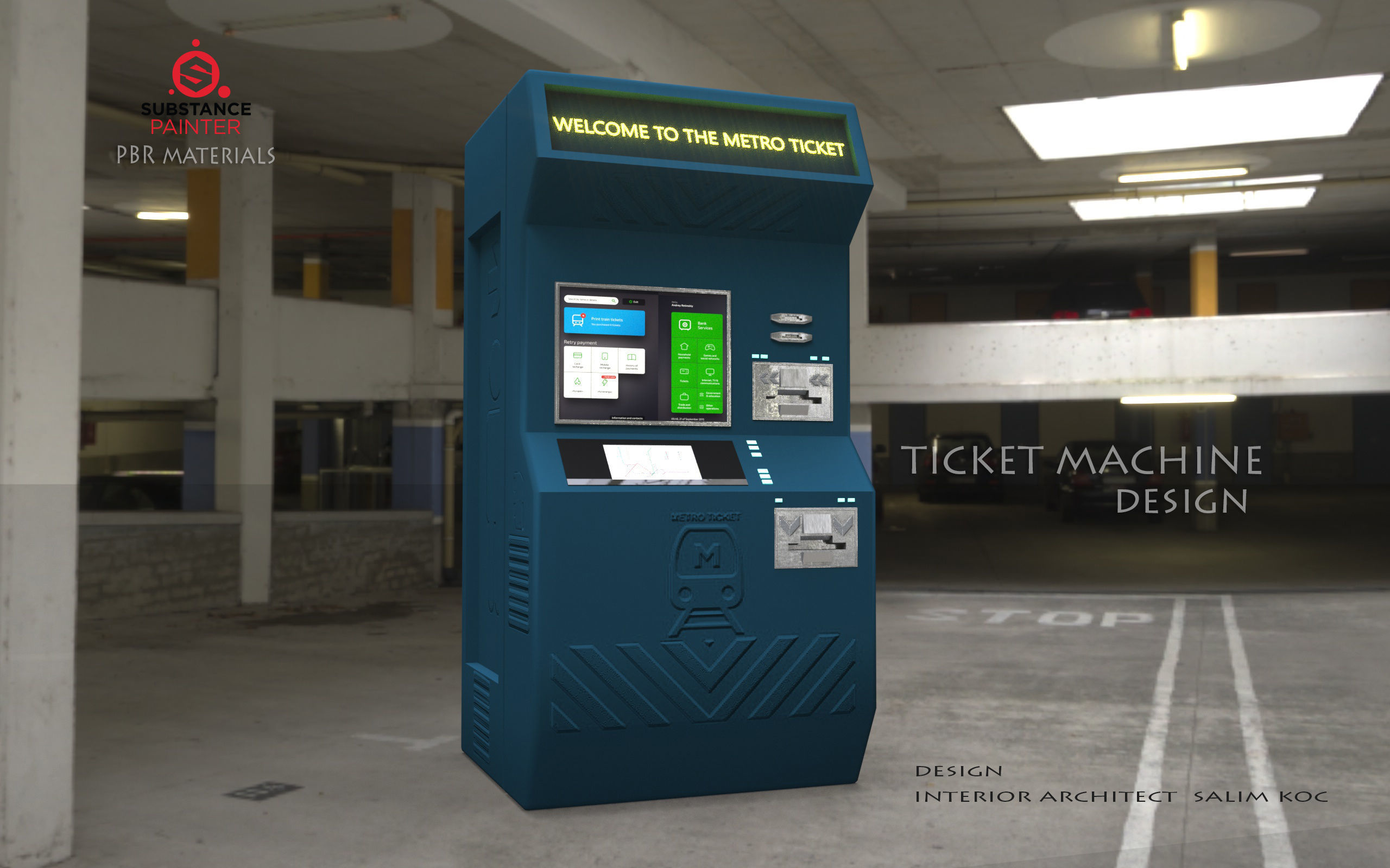 Ticket Machine 3D model Low-poly 3D model_8