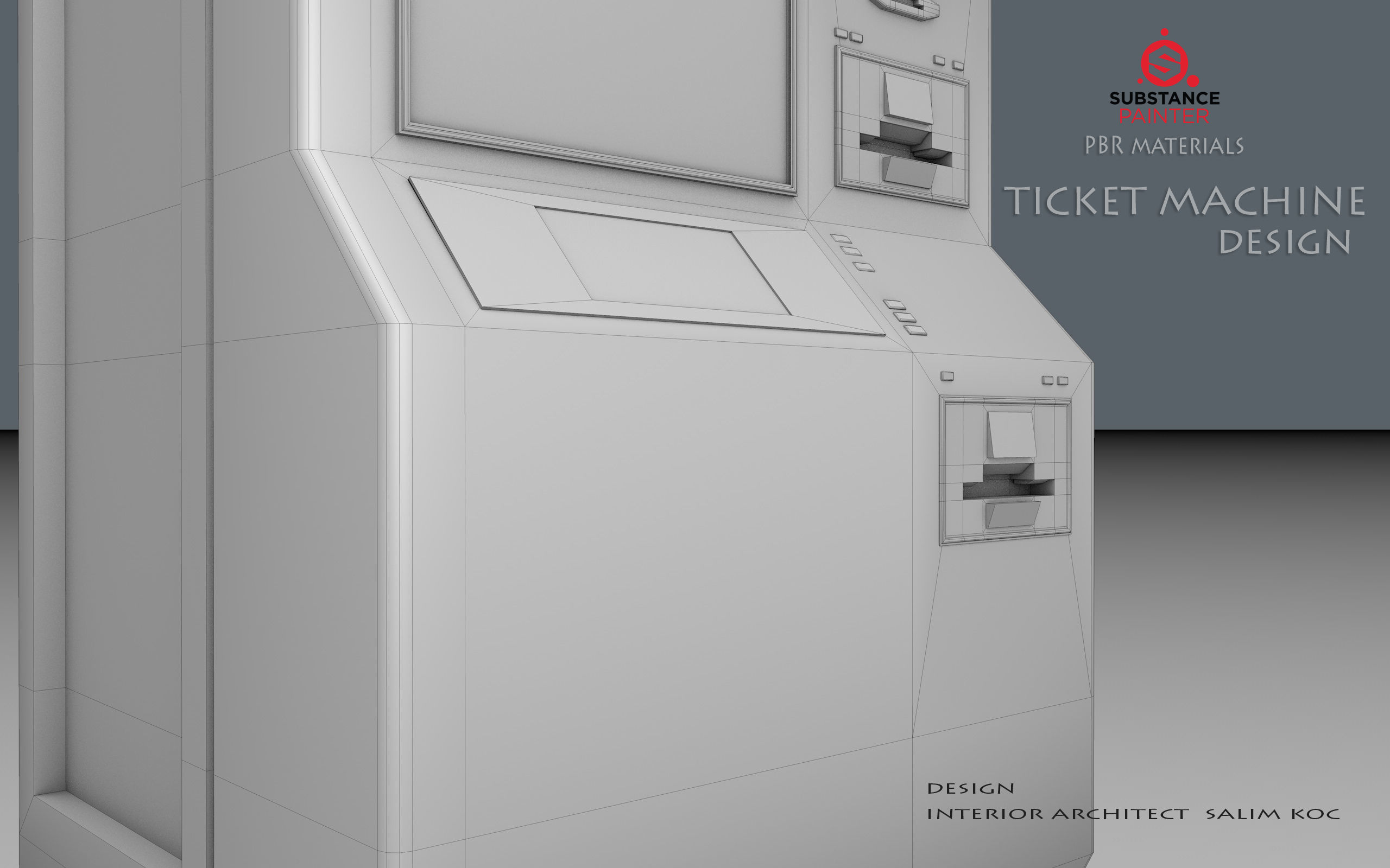Ticket Machine 3D model Low-poly 3D model_6